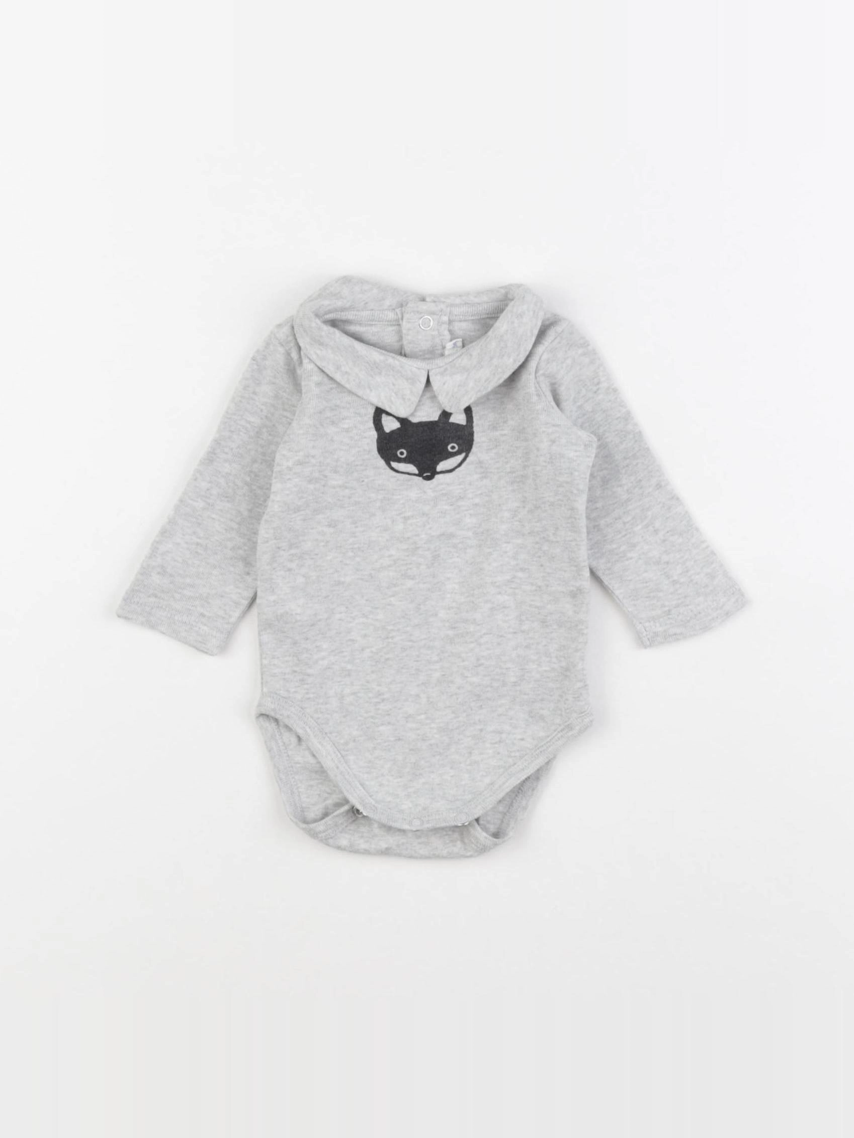 Boutchou - body à col gris - 3 mois