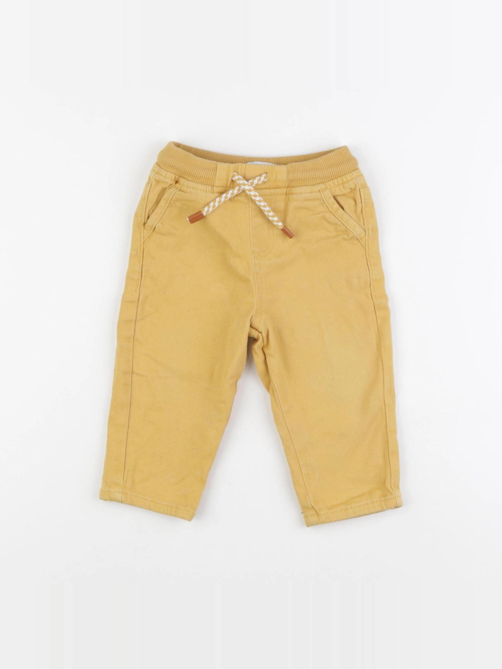 Vertbaudet - pantalon jaune - 12 mois
