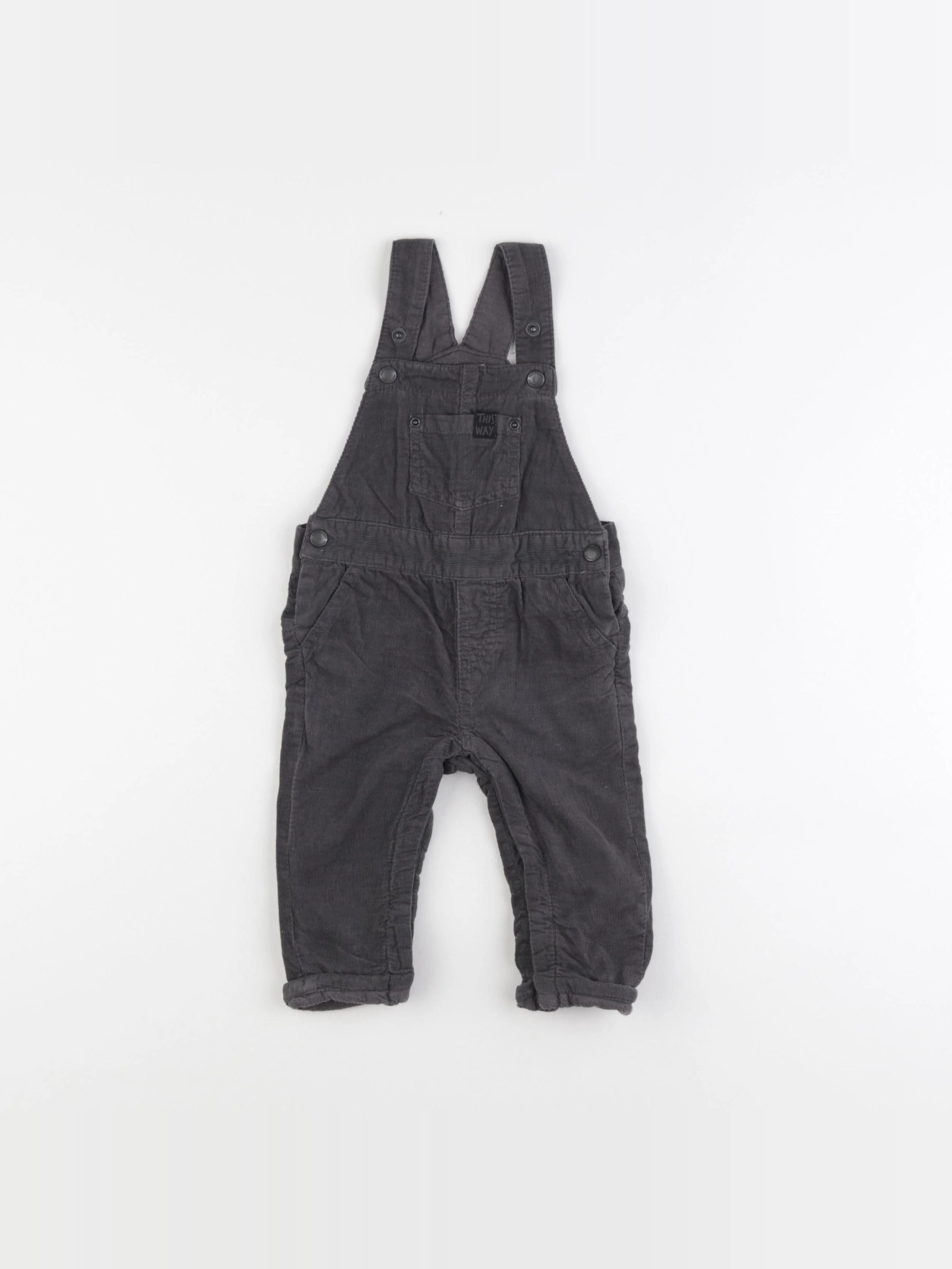 Vertbaudet - salopette gris - 9 mois