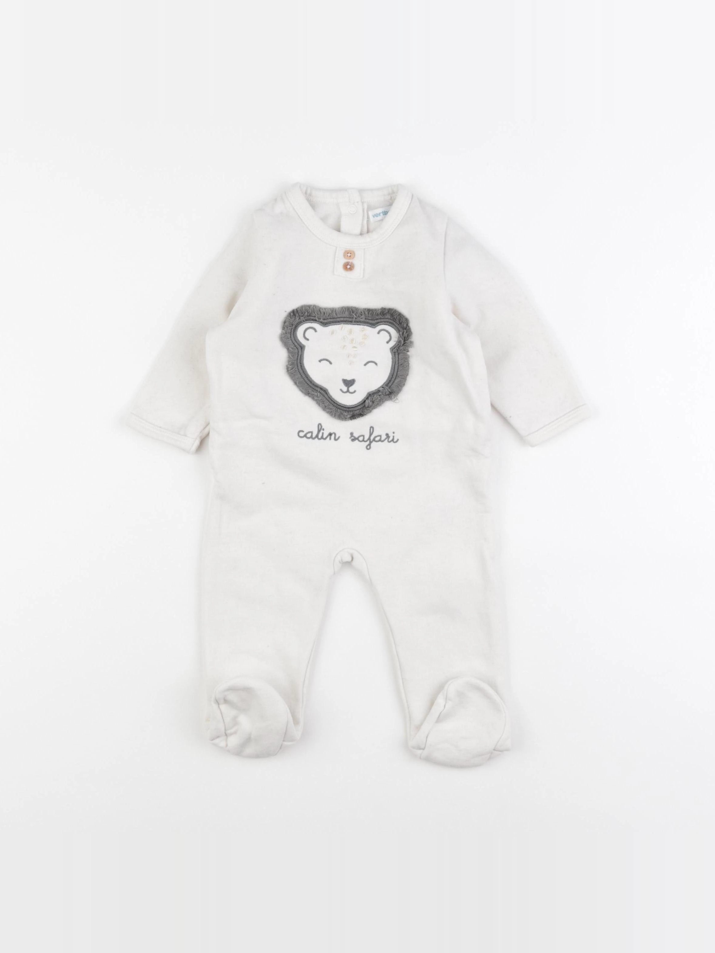 Vertbaudet - pyjama coton blanc - 6 mois