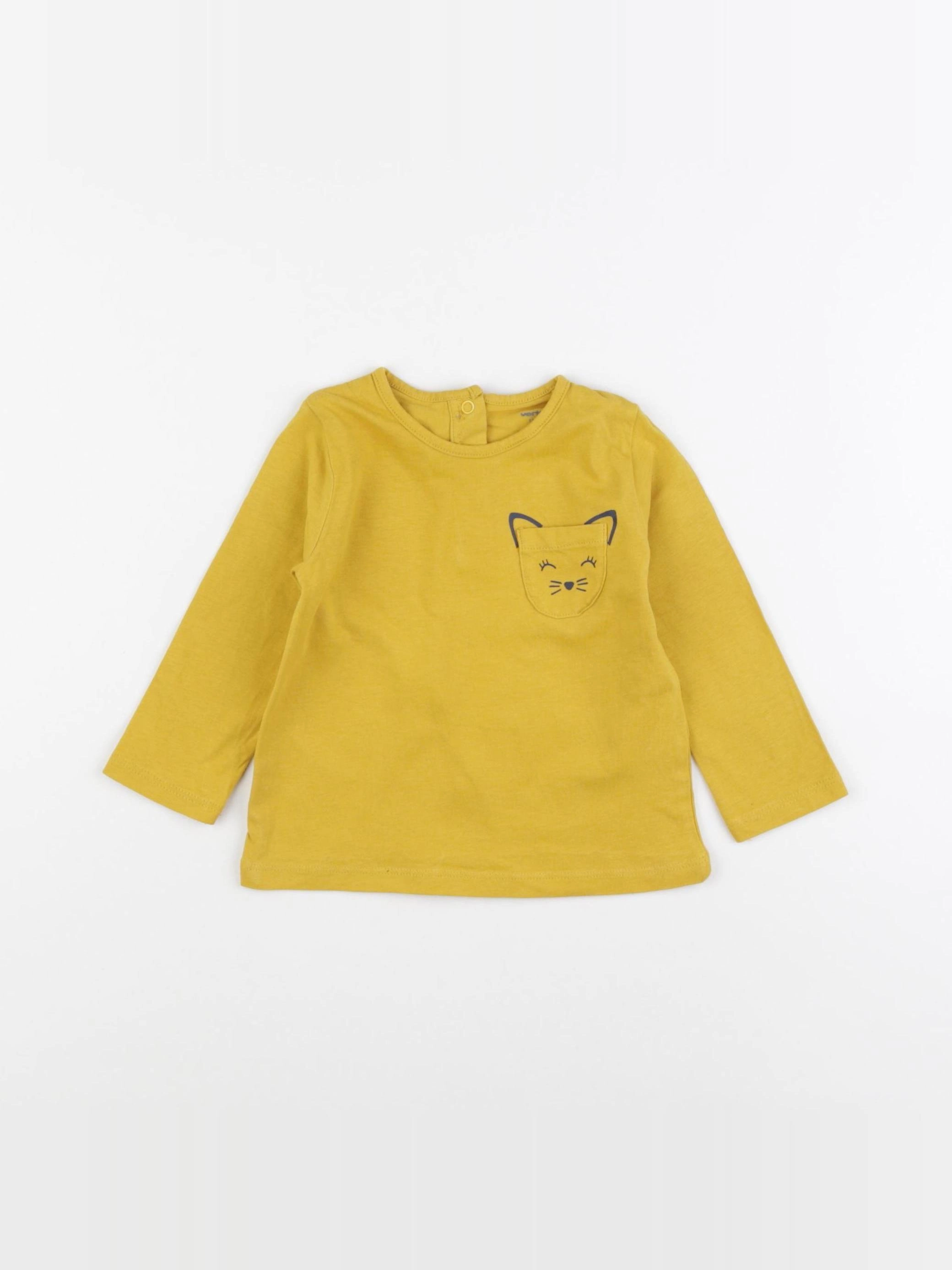 Vertbaudet - tee-shirt jaune - 12 mois