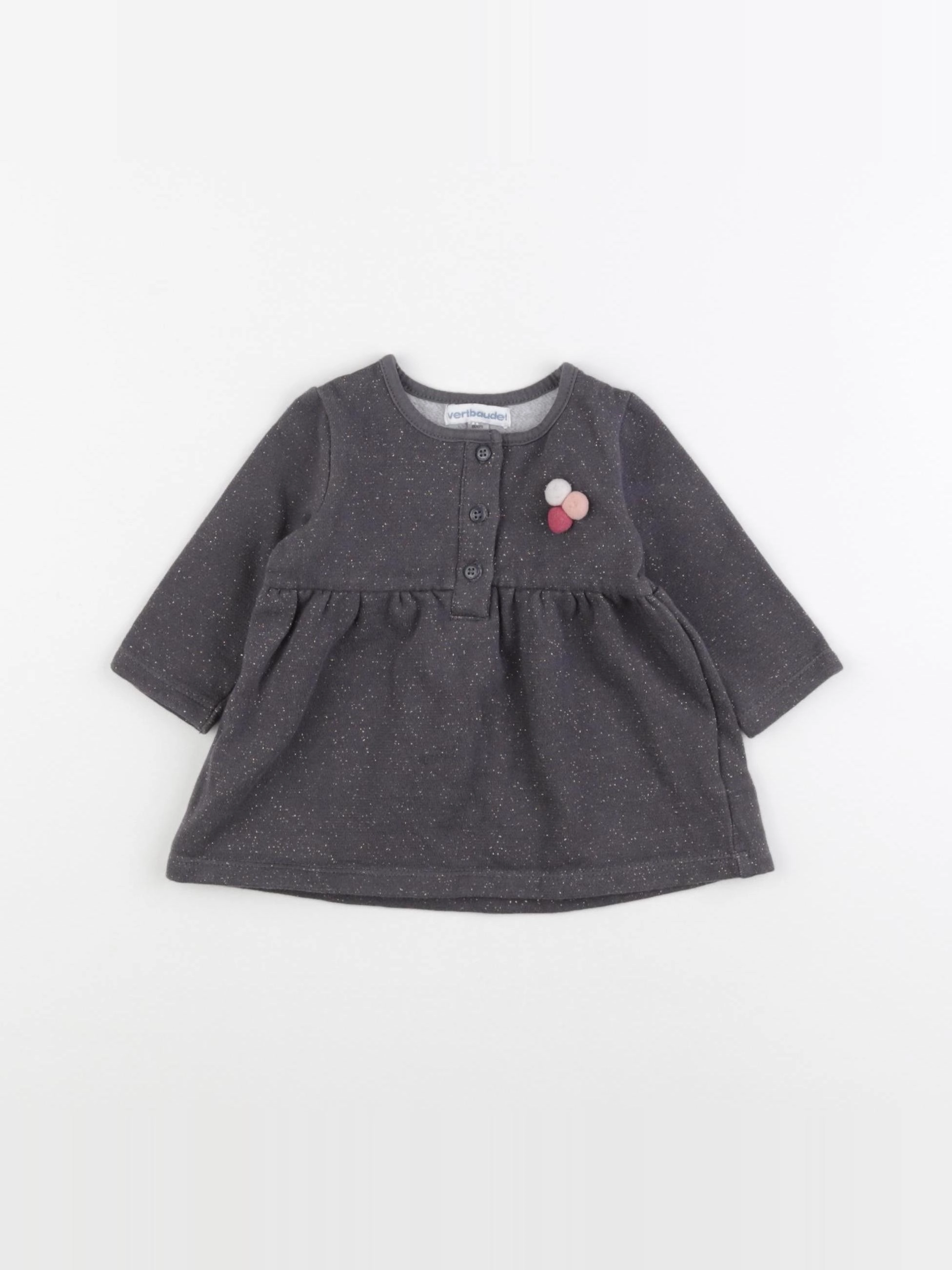 Vertbaudet - robe gris - 3 mois