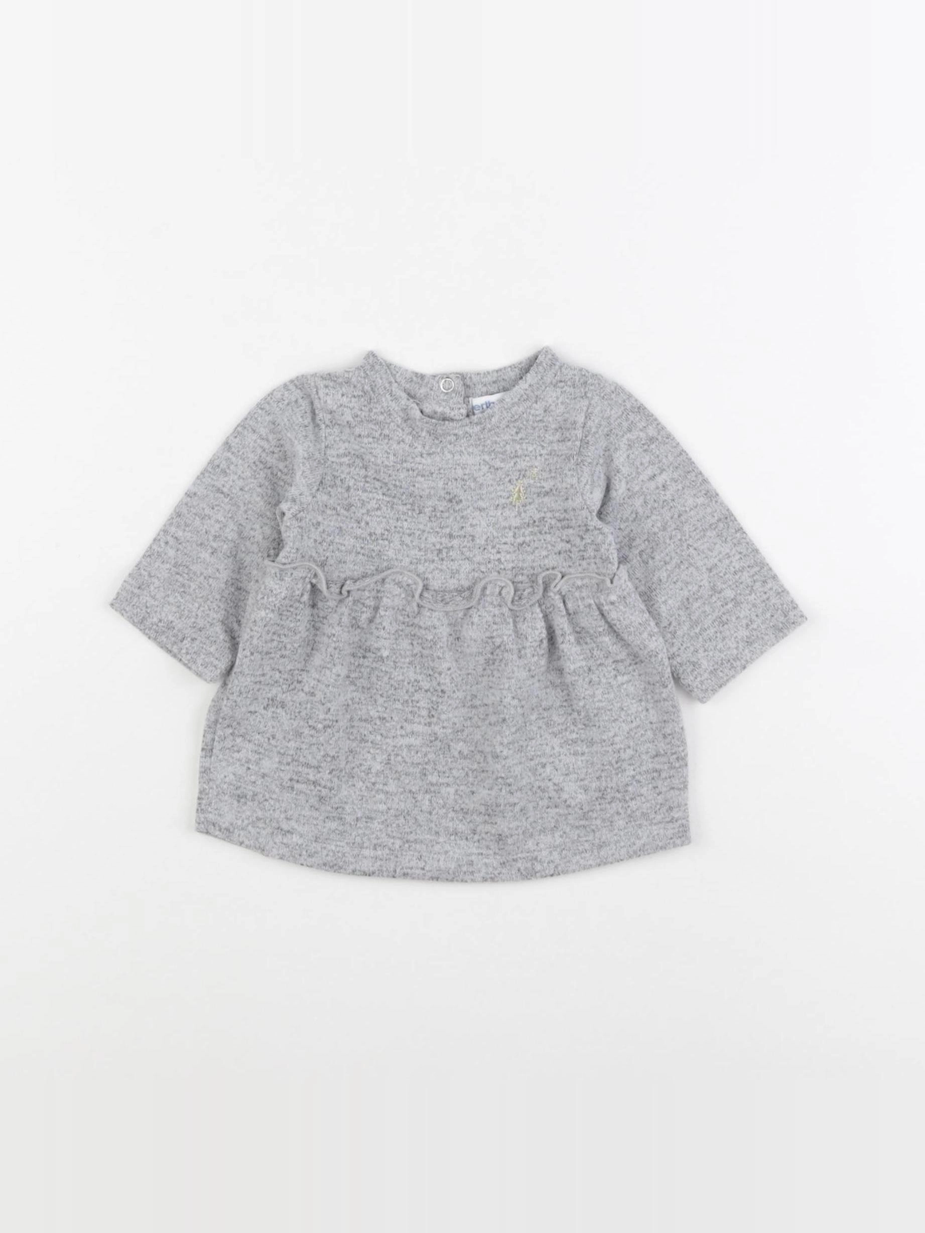 Vertbaudet - robe gris - 1 mois