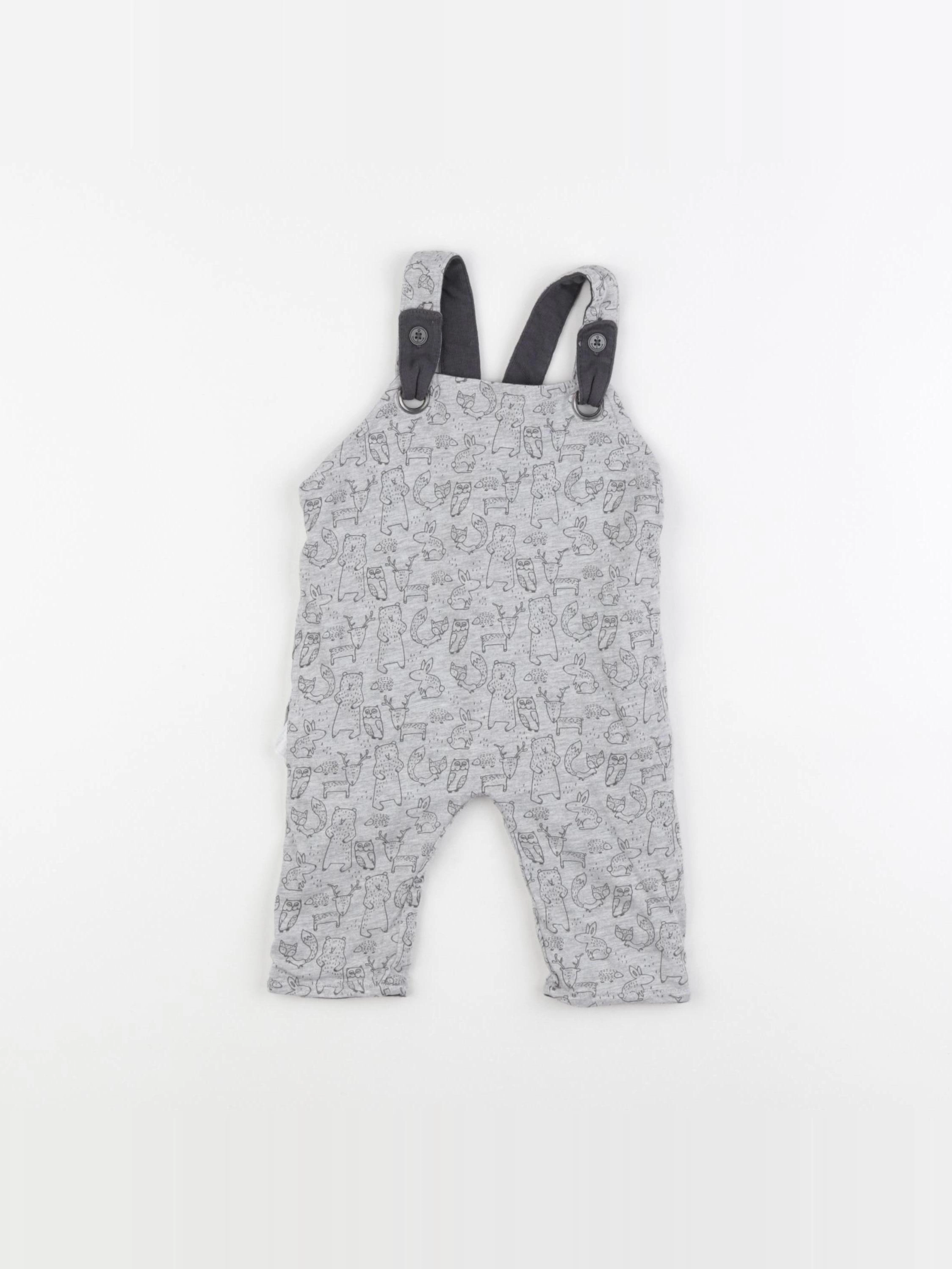 Vertbaudet - salopette réversible gris - 3 mois
