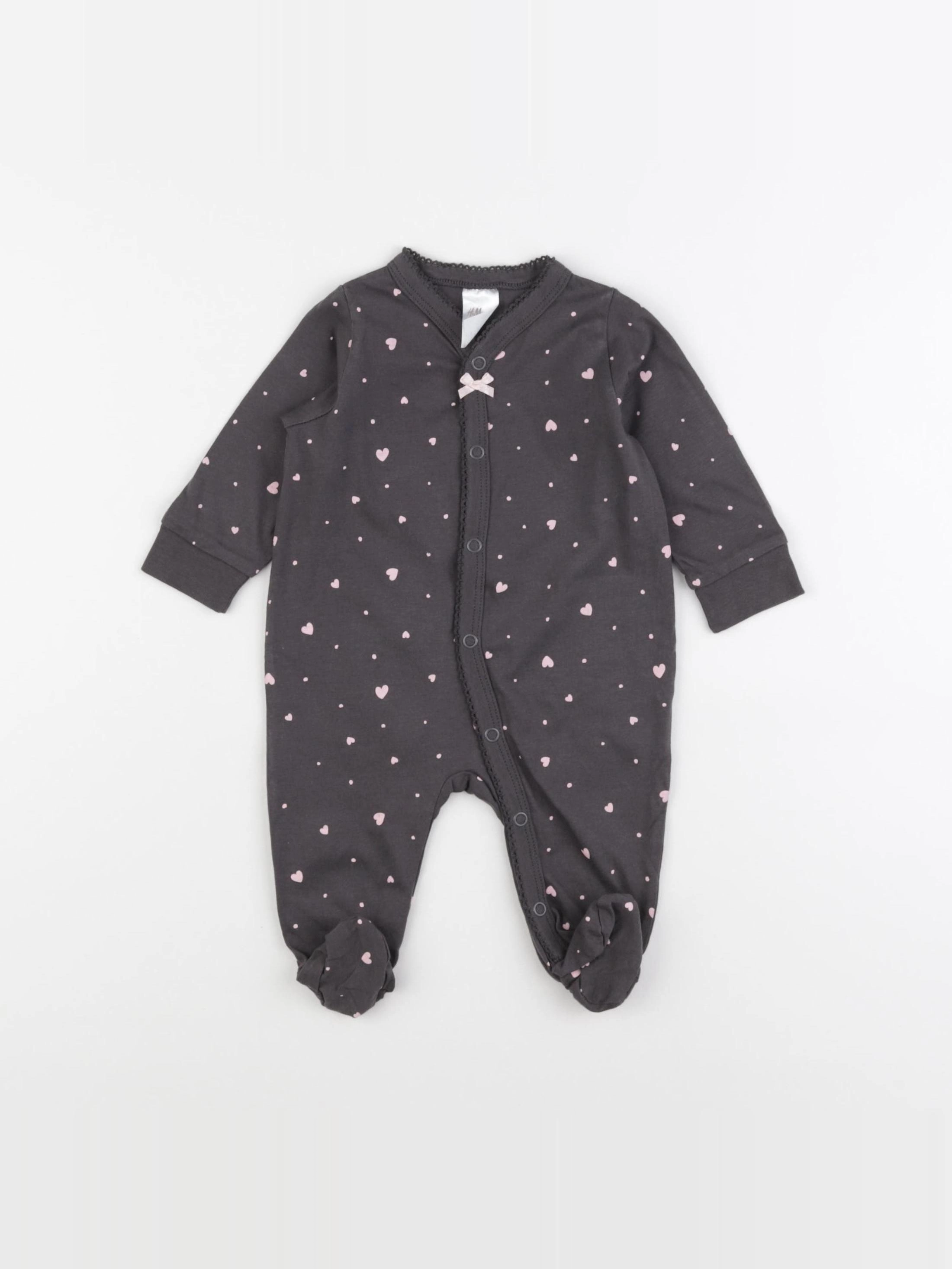 H&M - pyjama coton gris - 3 mois