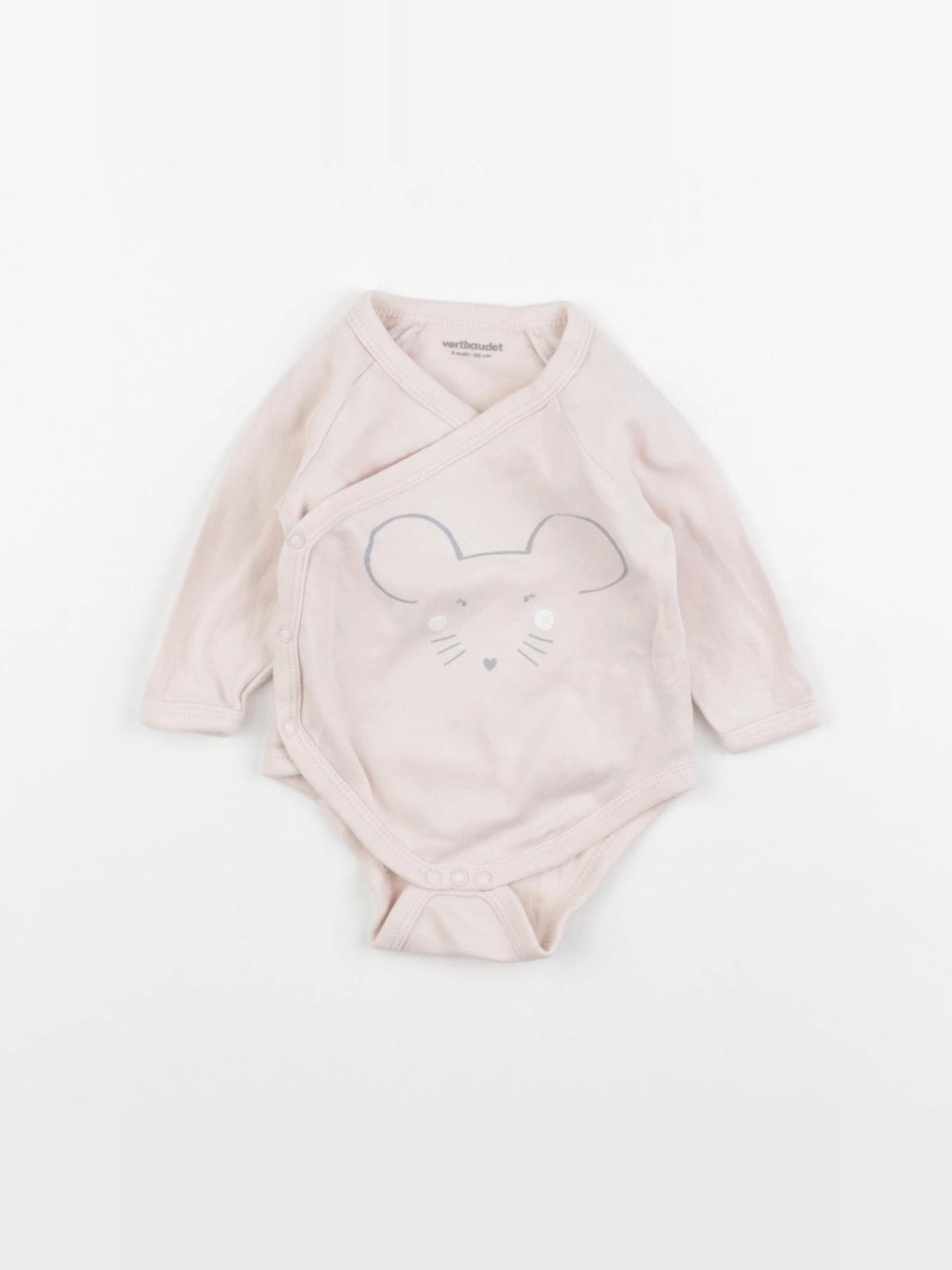 Vertbaudet - body rose - 3 mois