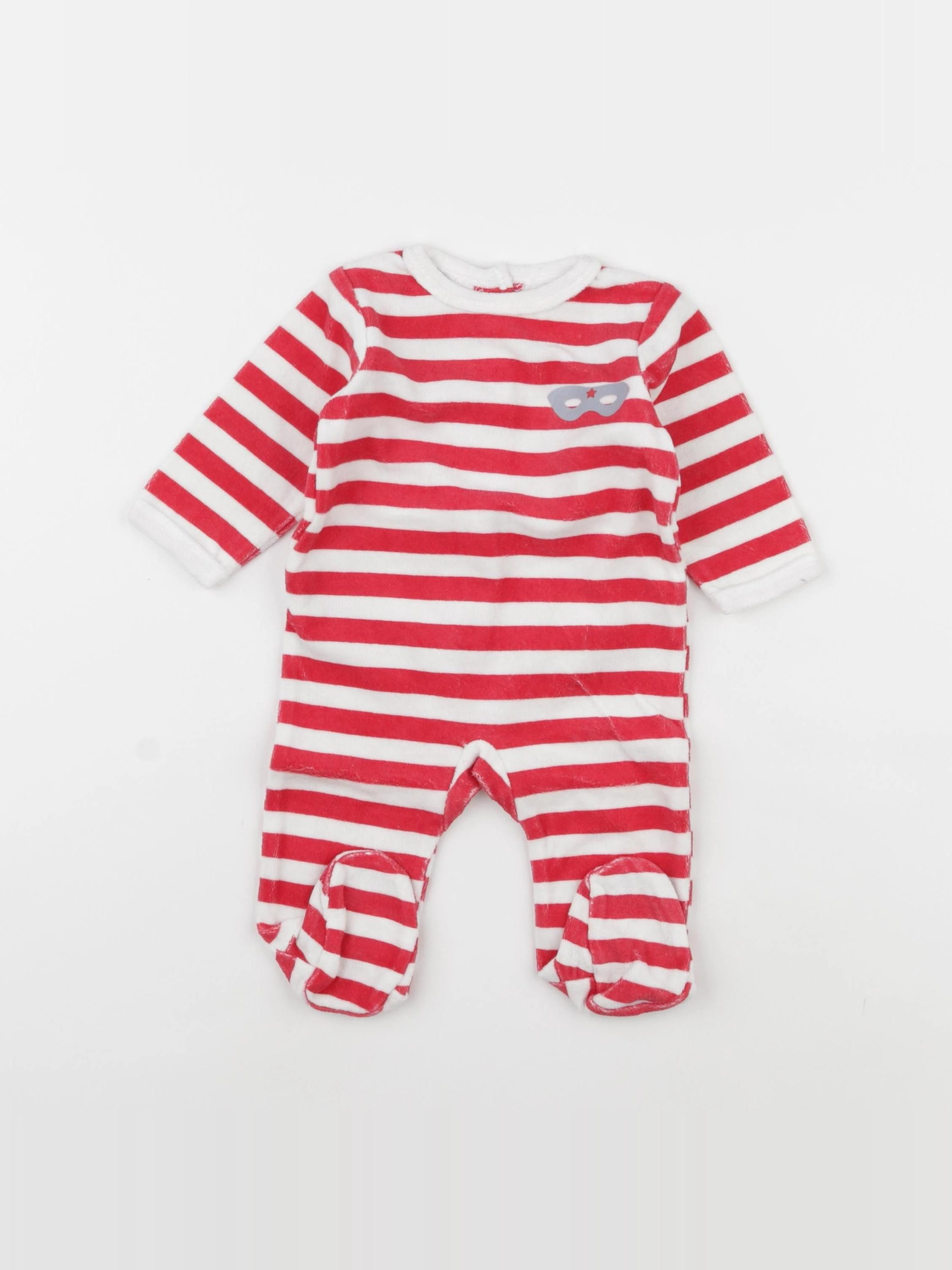 Vertbaudet - pyjama velours rouge - 3 mois