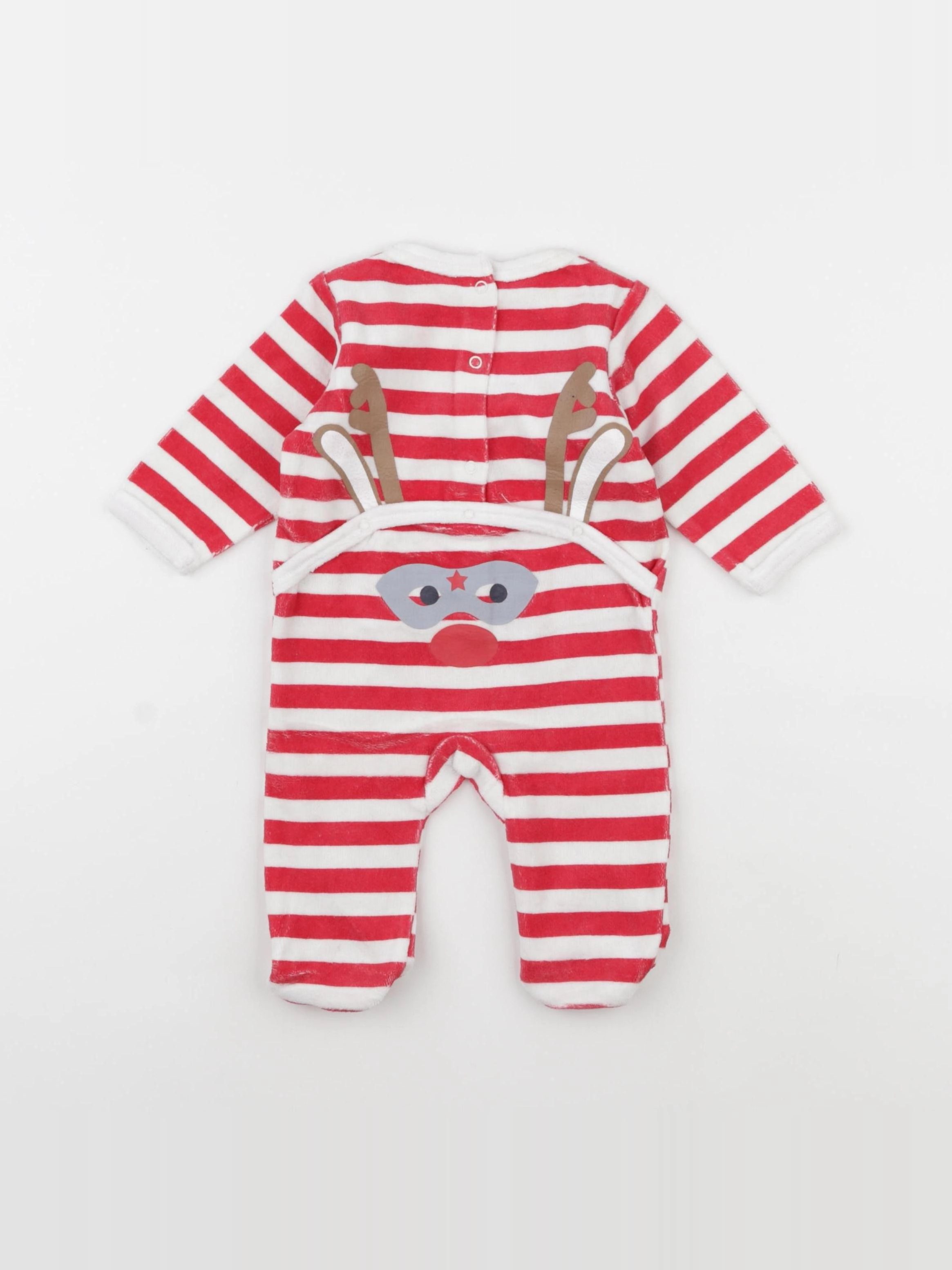 Vertbaudet - pyjama velours rouge - 3 mois