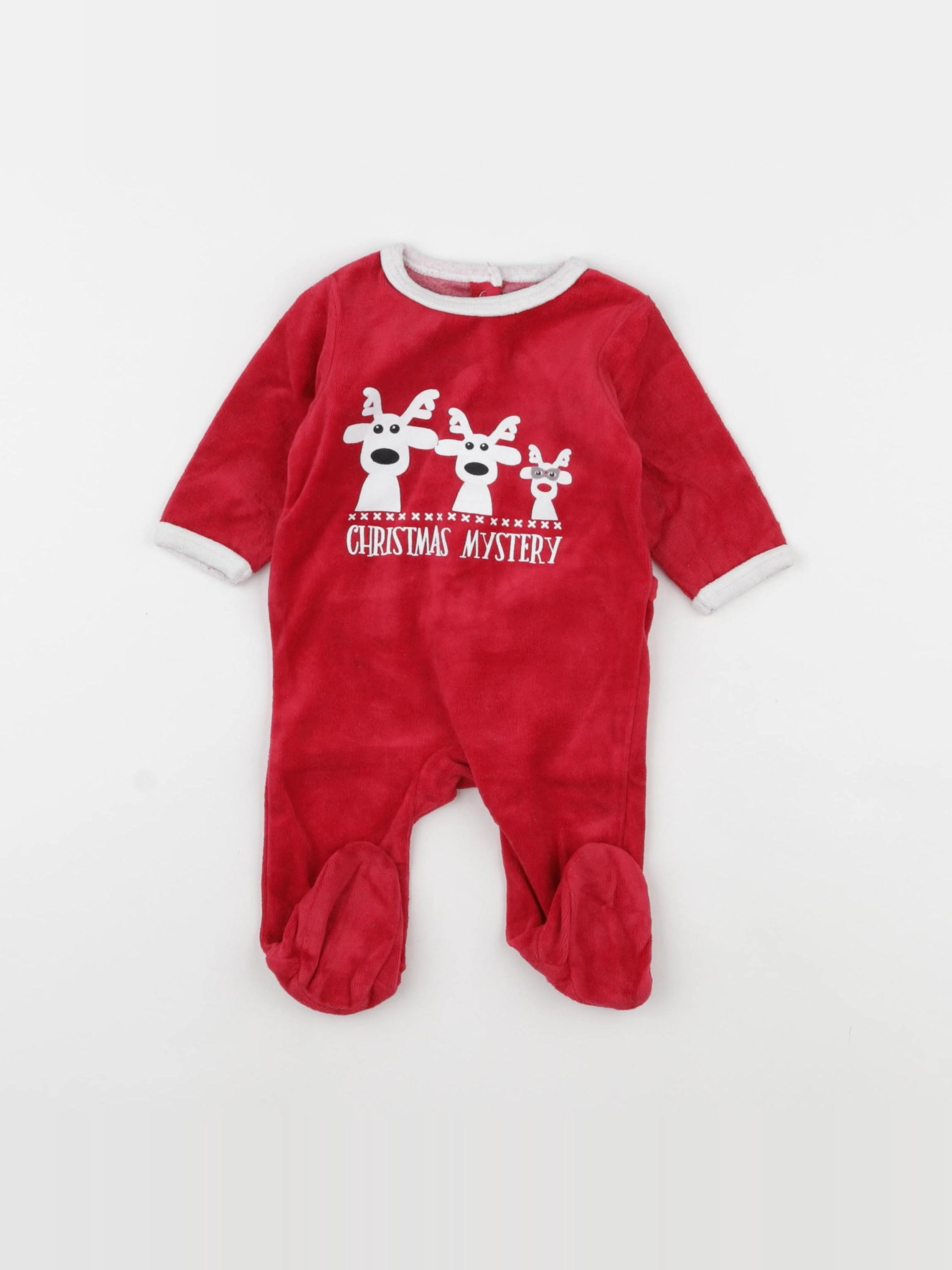 Vertbaudet - pyjama velours rouge - 3 mois