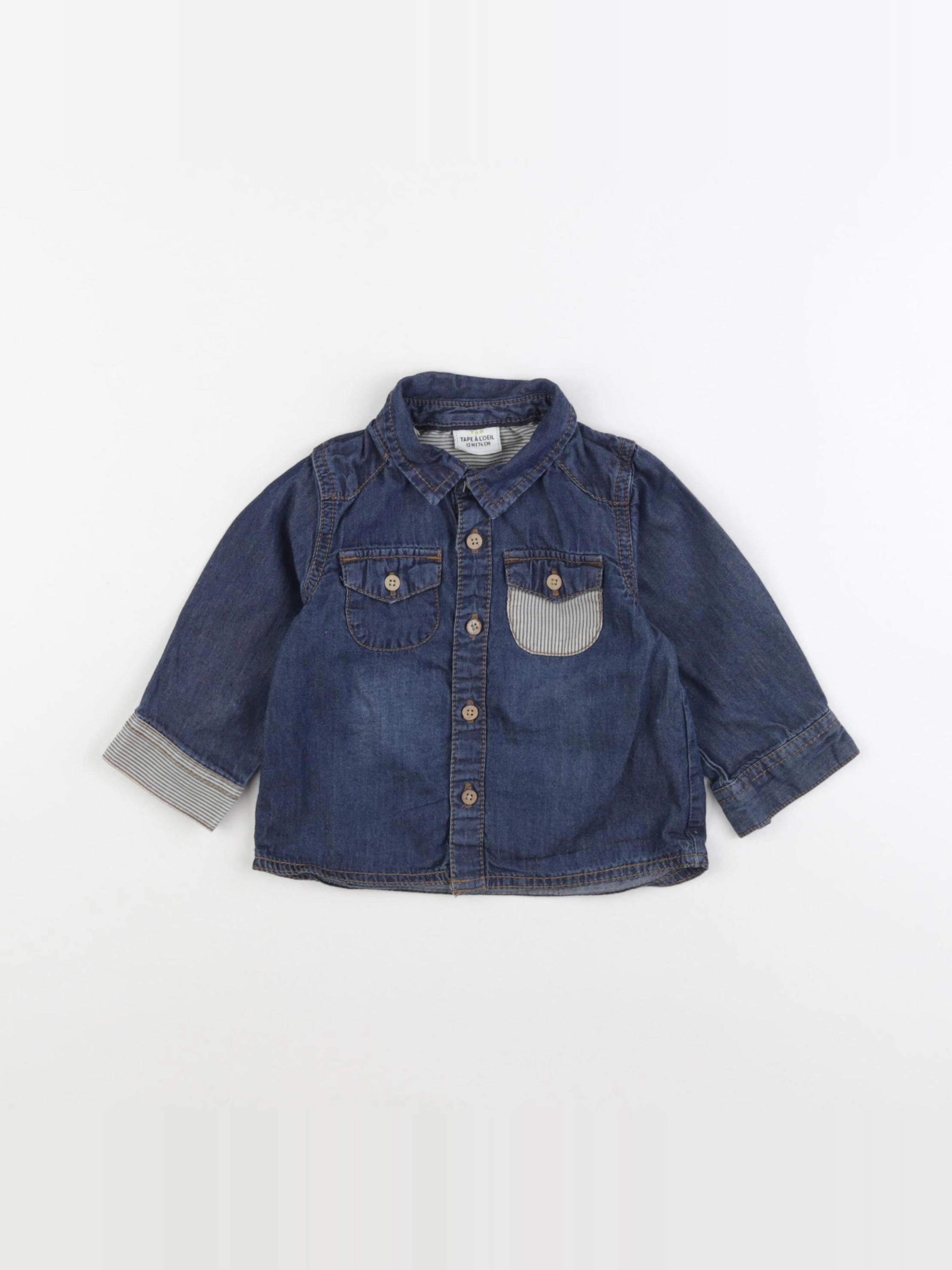 Tape à l'oeil - chemise bleu - 12 mois