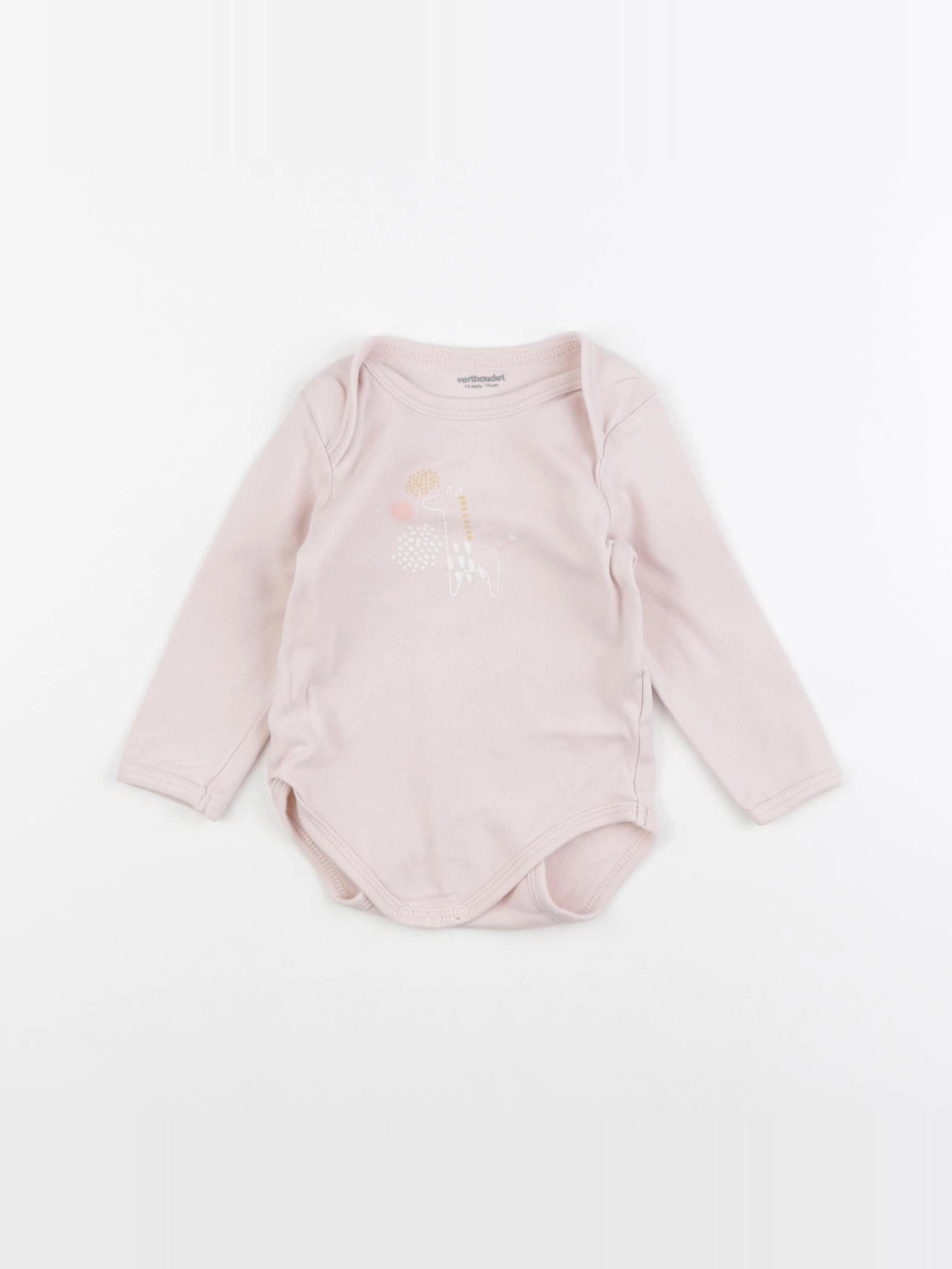 Vertbaudet - body rose - 12 mois