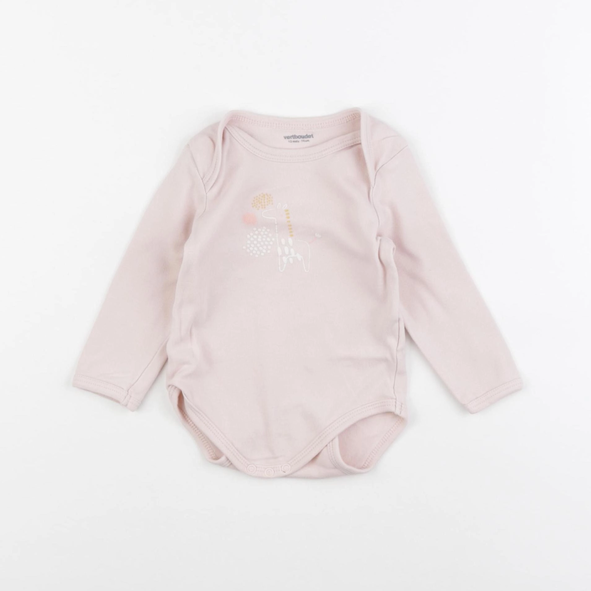 Vertbaudet - body rose - 12 mois