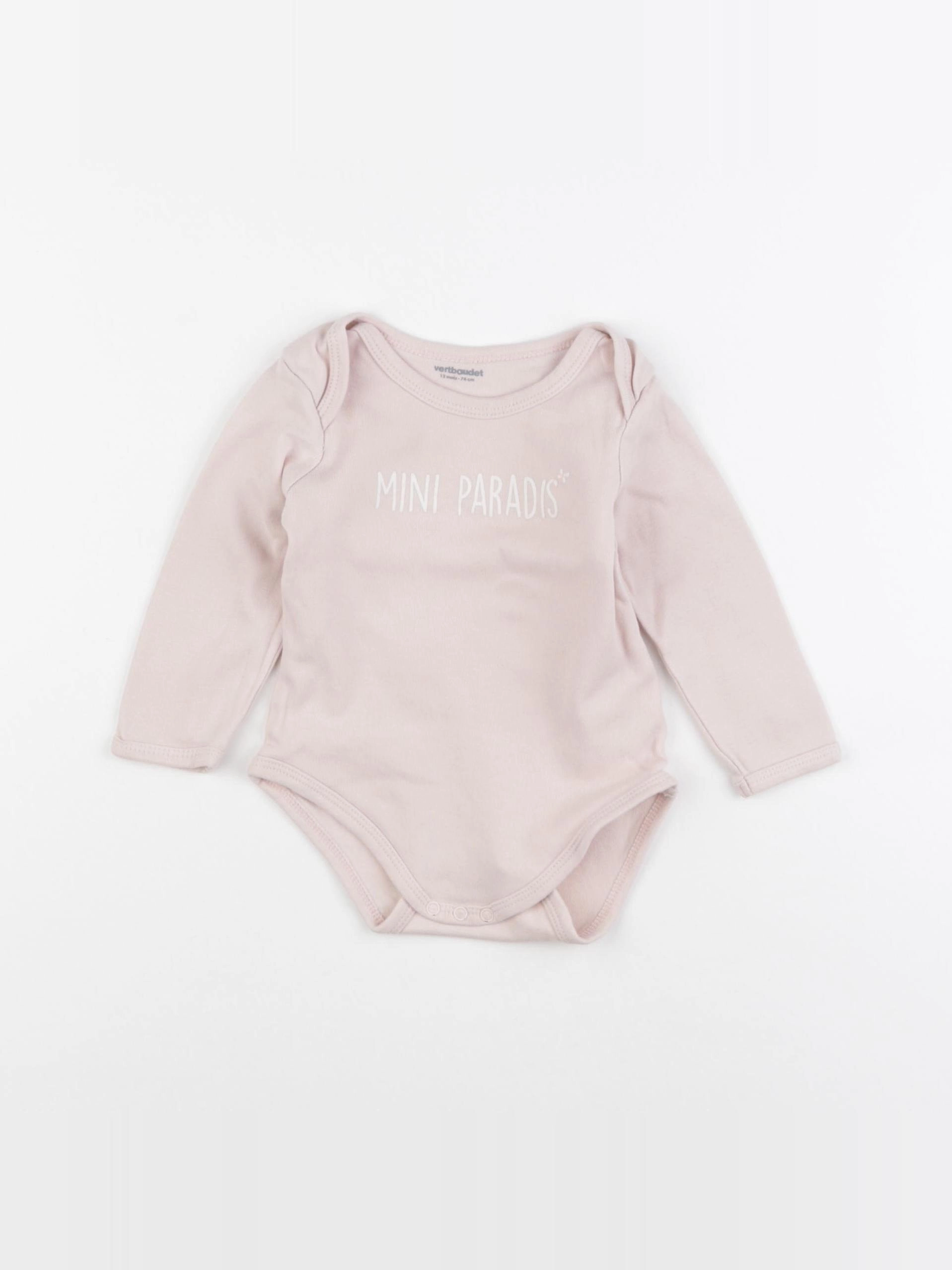 Vertbaudet - body rose - 12 mois