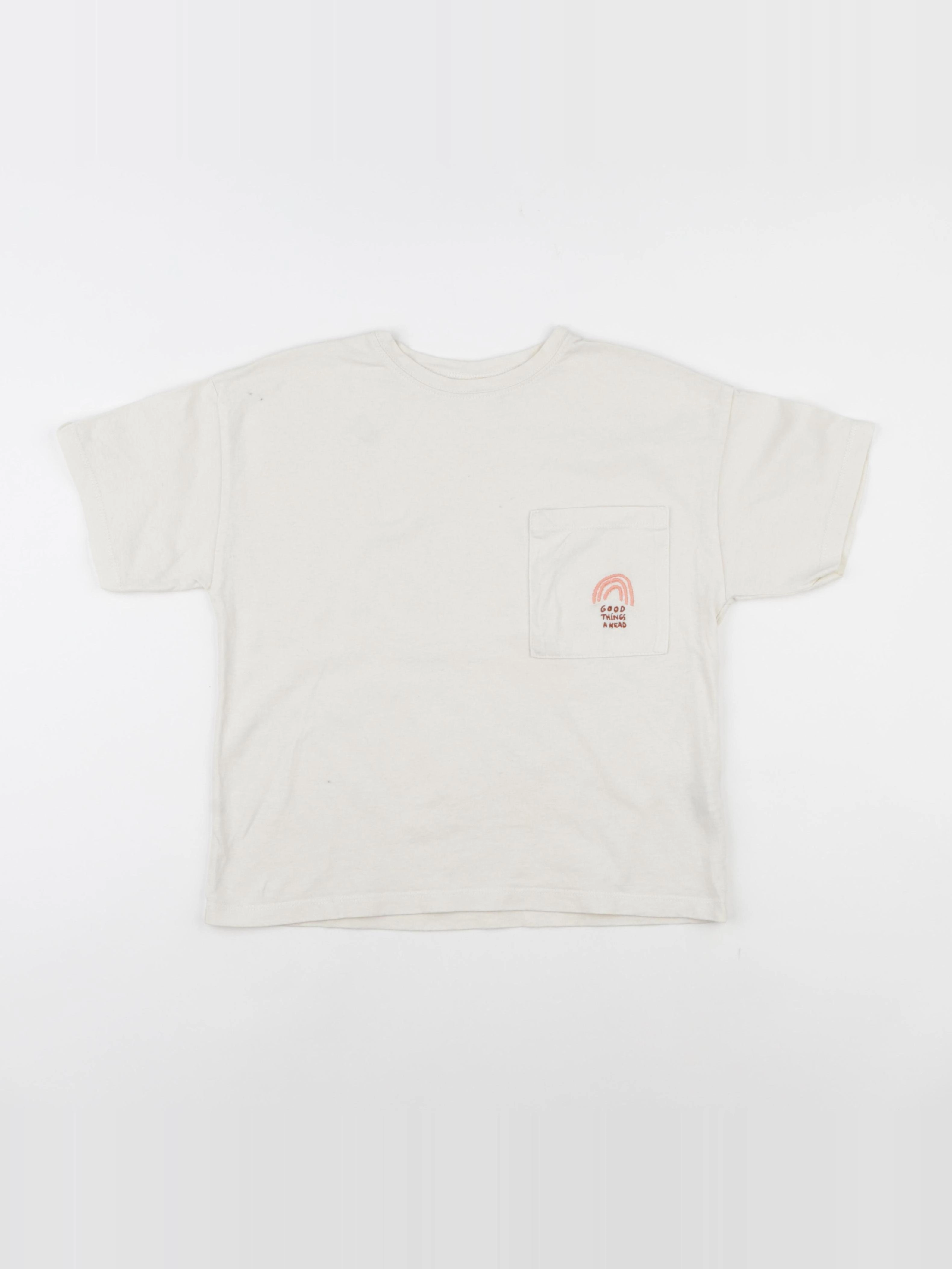 Zara - tee-shirt beige - 7 ans