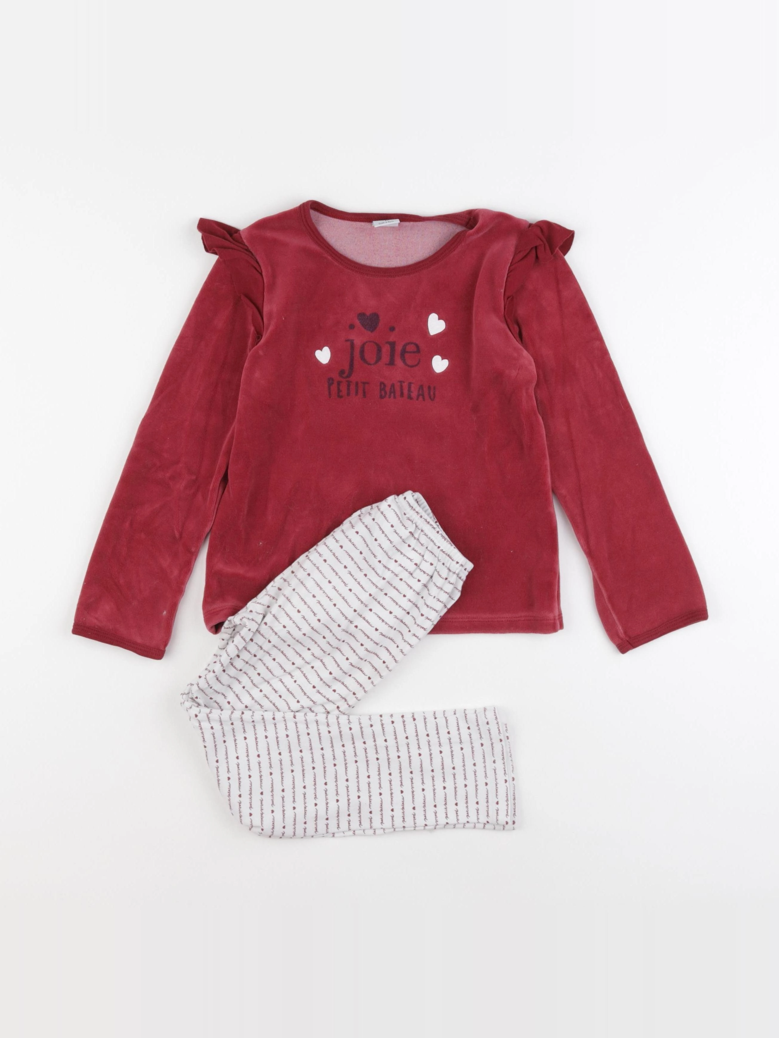 Petit Bateau - pyjama velours rouge - 6 ans
