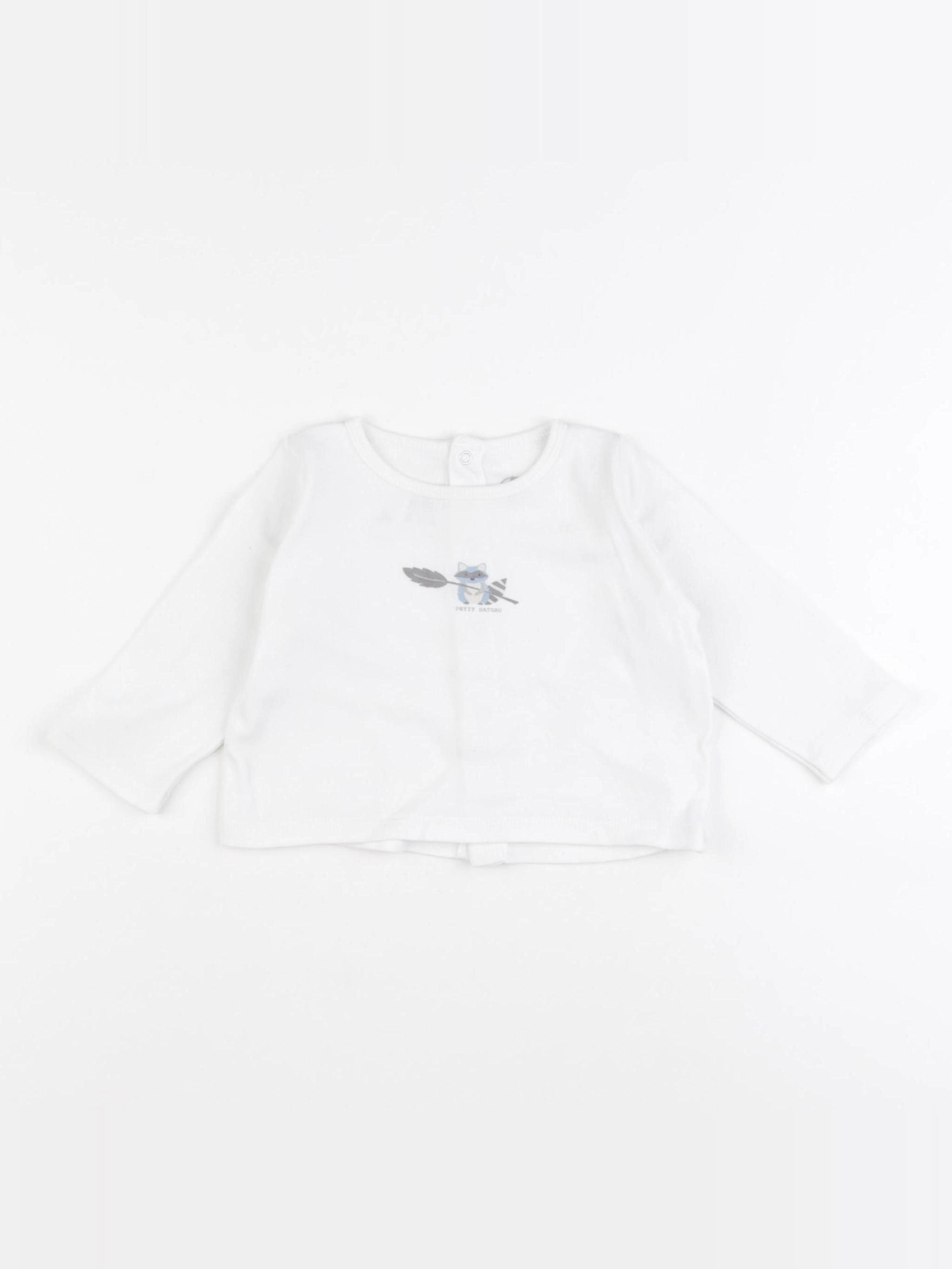 Petit Bateau - tee-shirt blanc - 6 mois