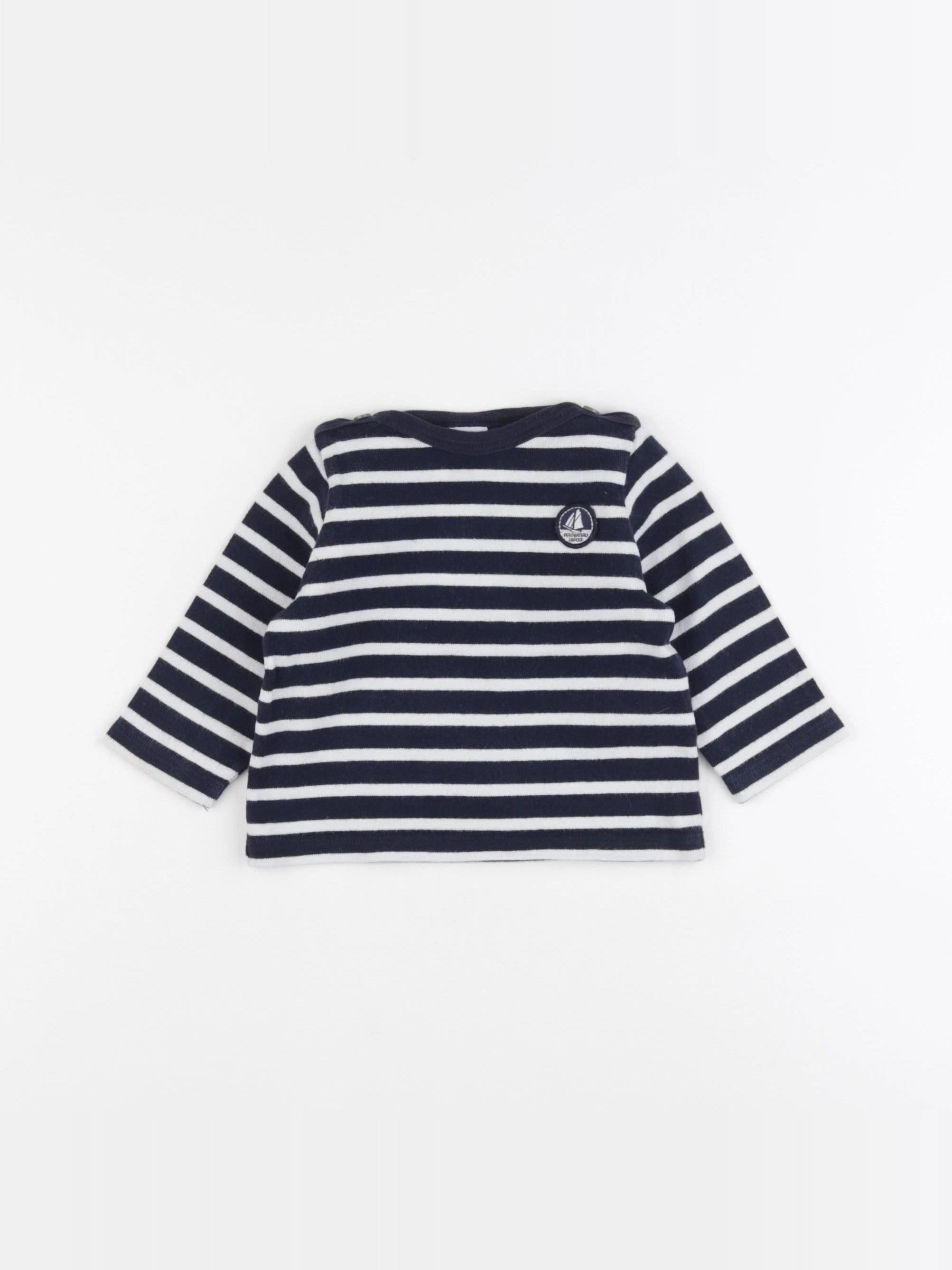 Petit Bateau - pull bleu, blanc - 6 mois