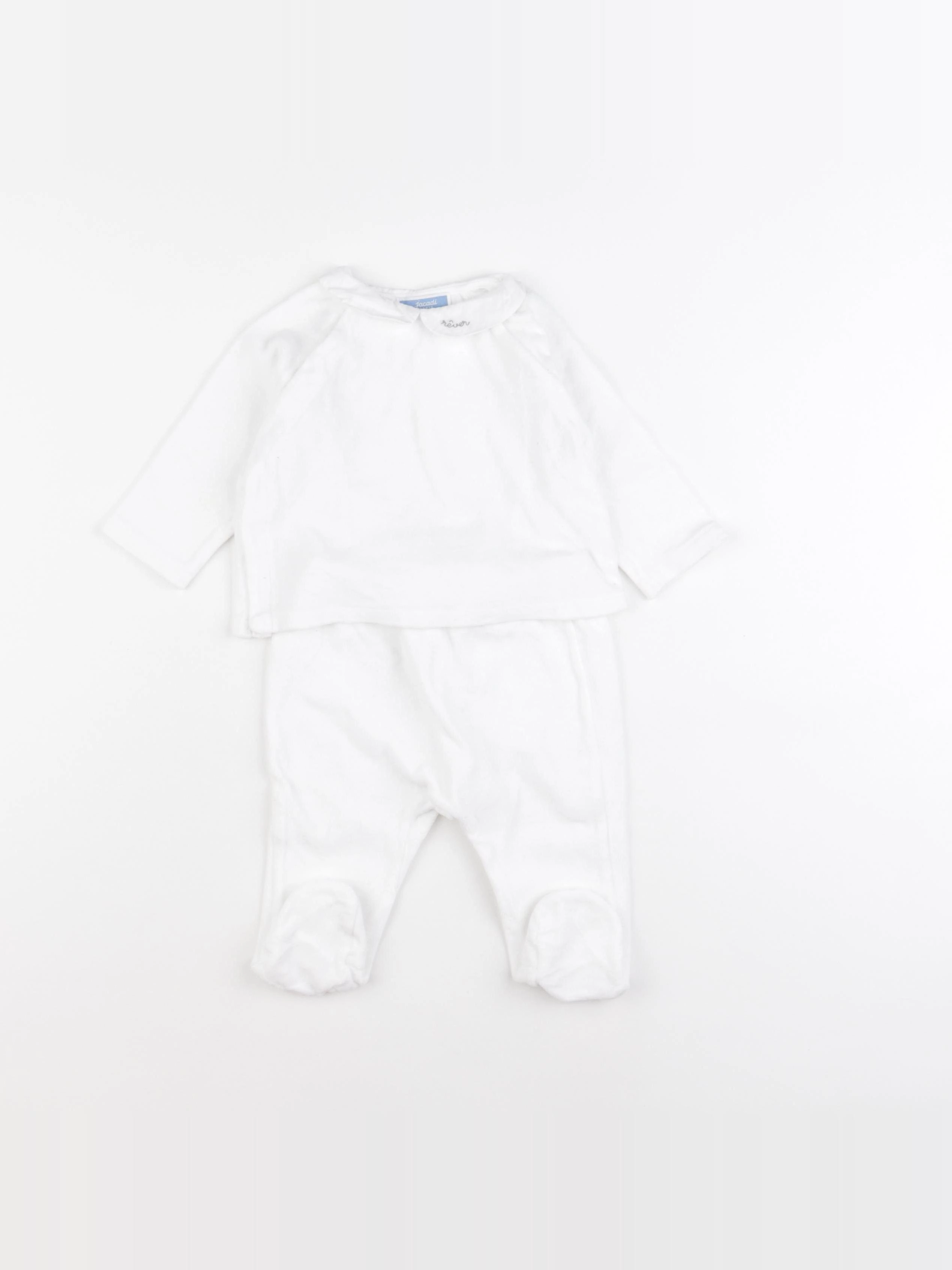Jacadi - pyjama velours blanc - 12 mois