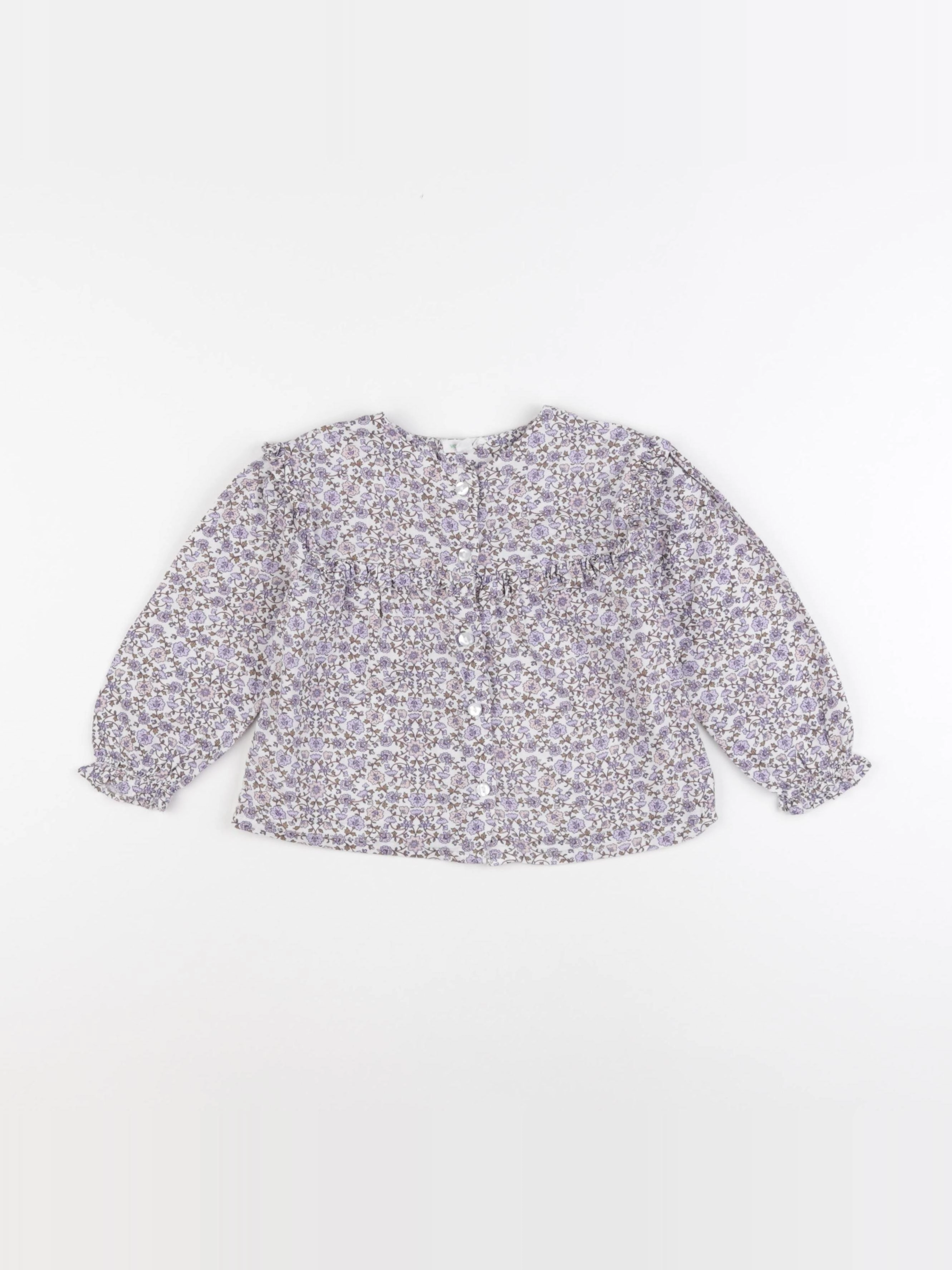 Vertbaudet - blouse blanc, violet - 3 ans