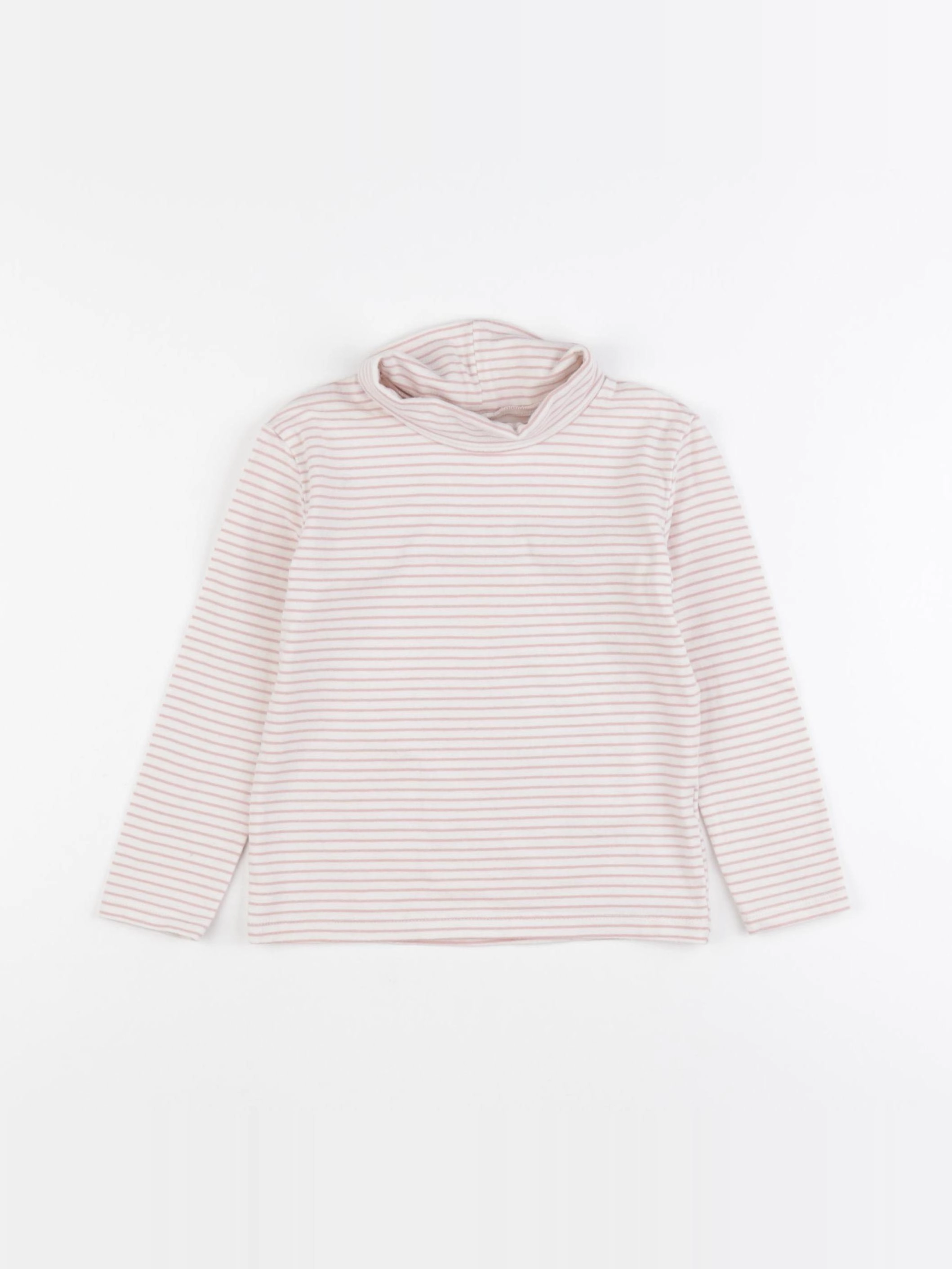 Vertbaudet - sous-pull rose, blanc - 3 ans