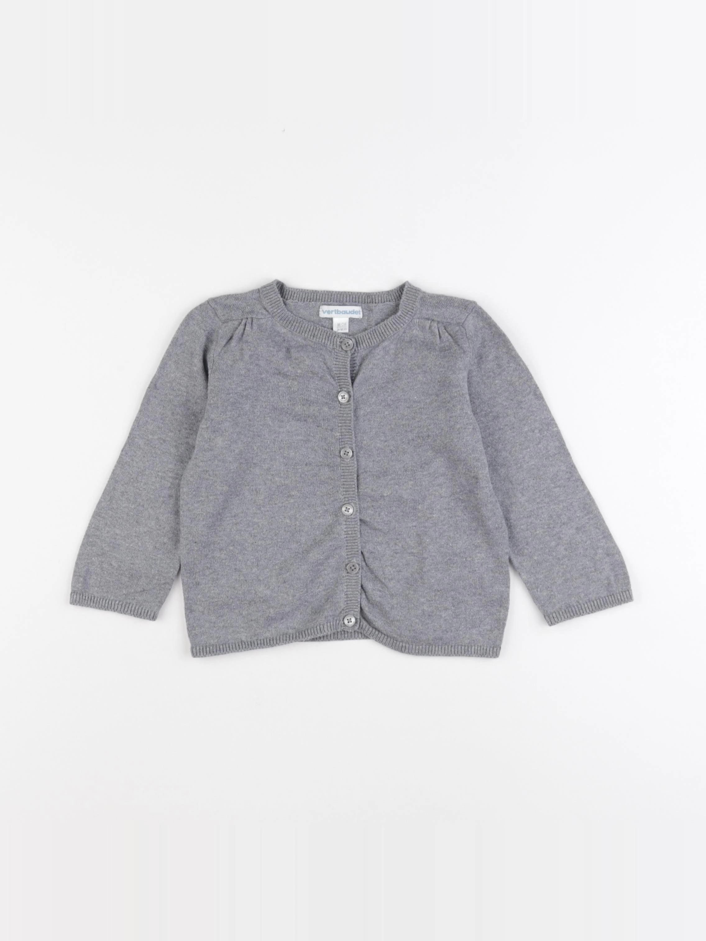 Vertbaudet - gilet gris - 24 mois