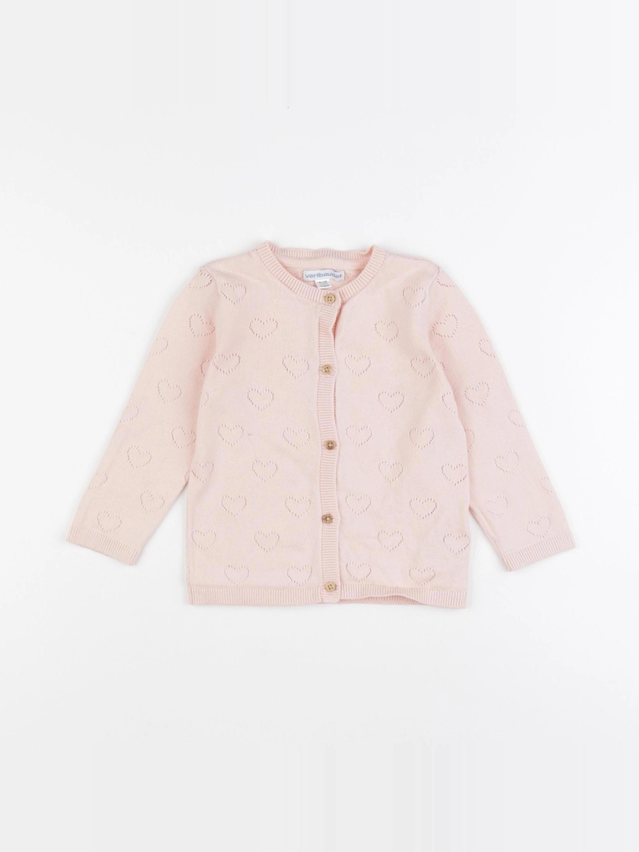 Vertbaudet - gilet rose - 18 mois