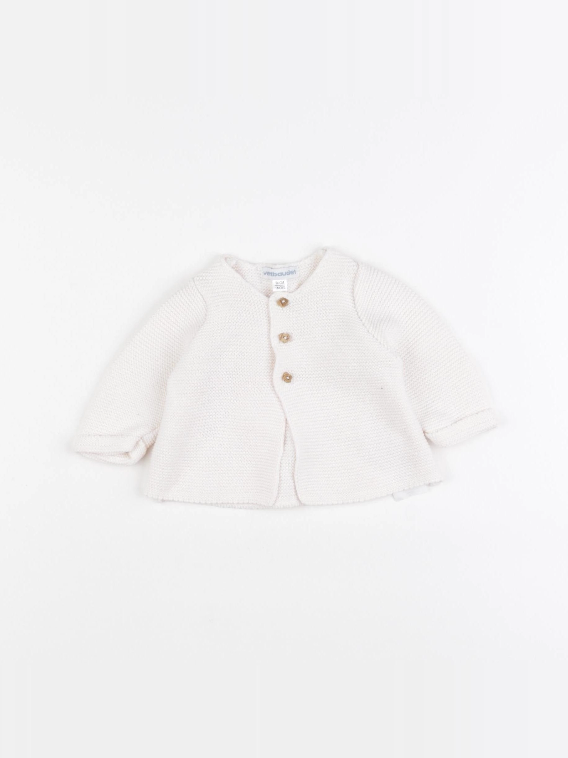 Vertbaudet - gilet blanc - 1 mois