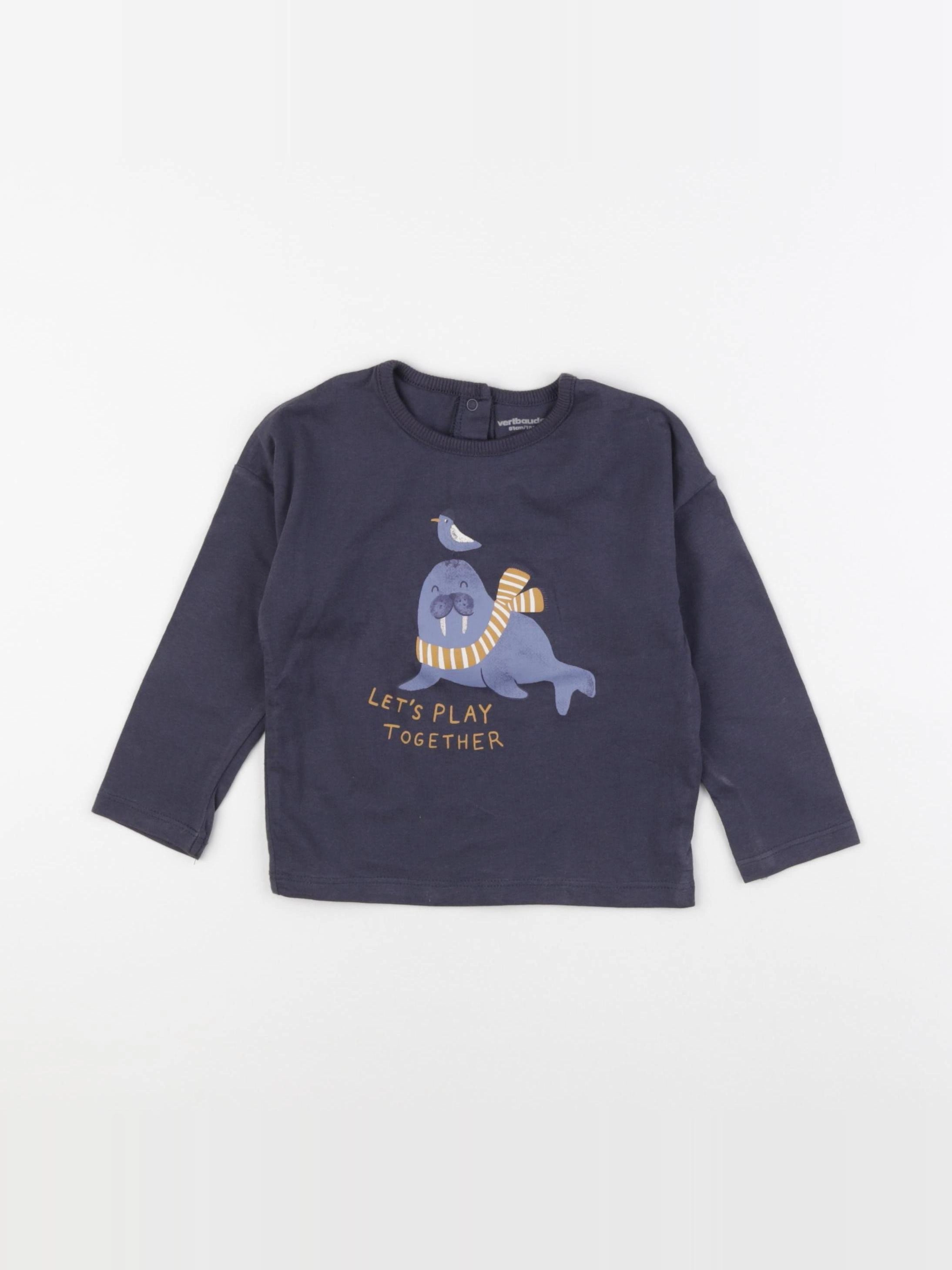 Vertbaudet - tee-shirt bleu - 18 mois