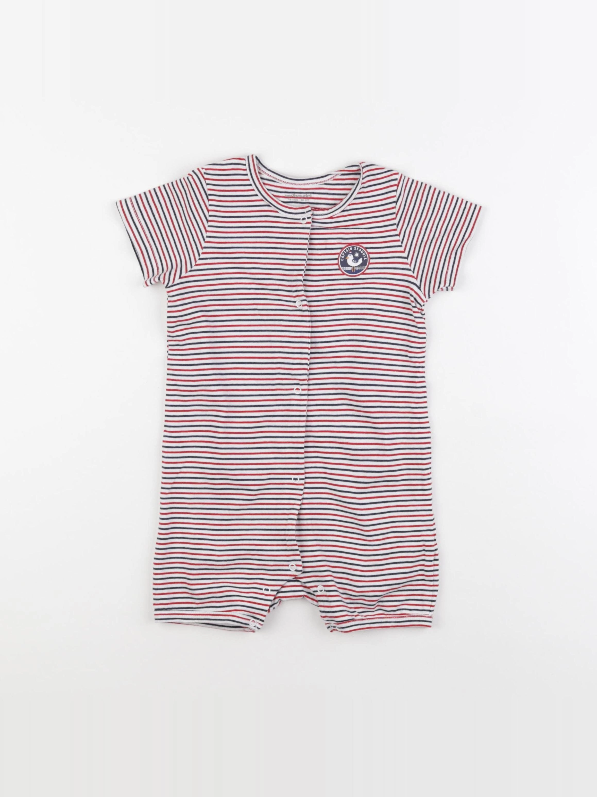 Vertbaudet - combinaison bleu, rouge - 24 mois