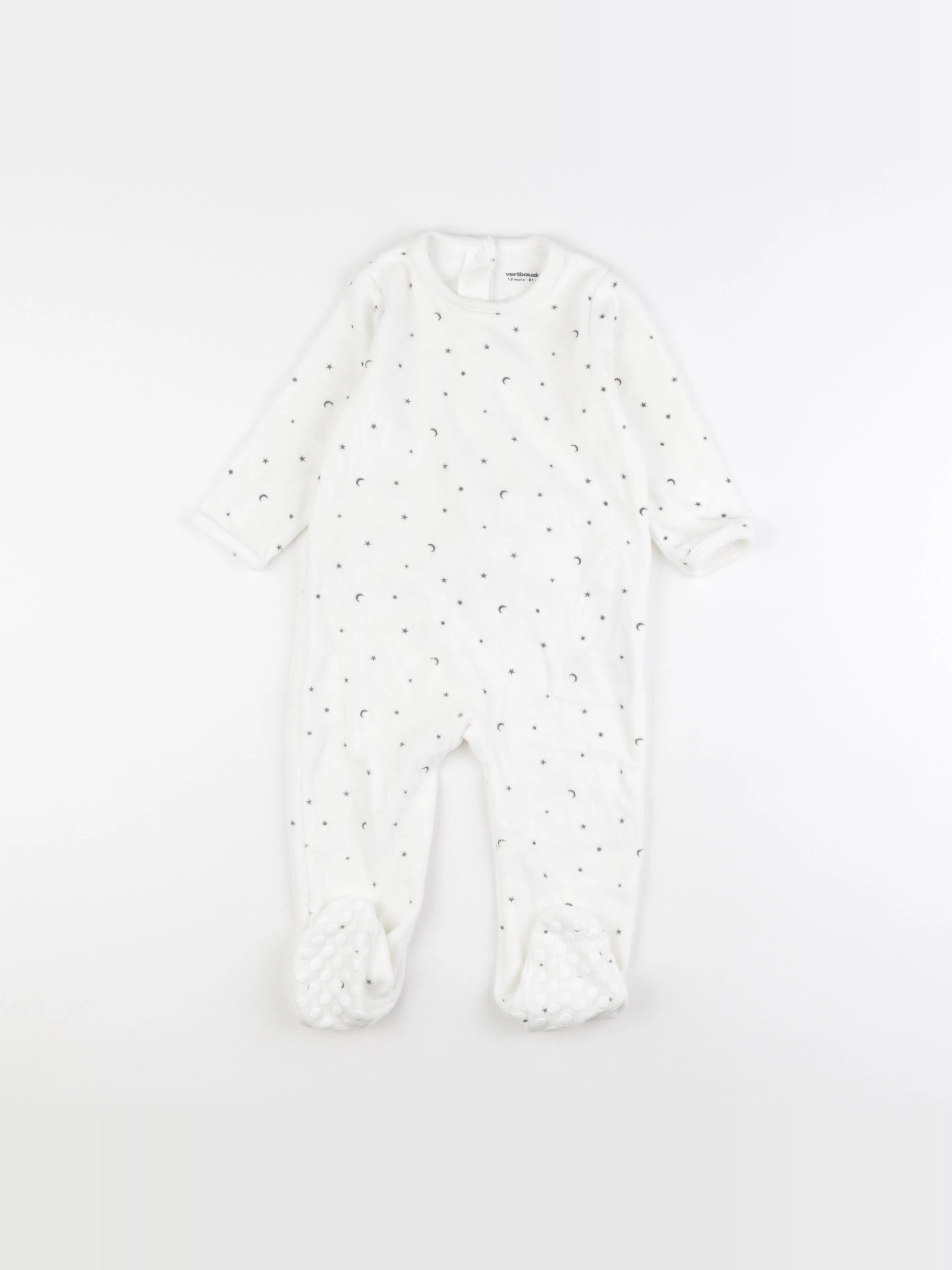 Vertbaudet - pyjama velours blanc - 18 mois