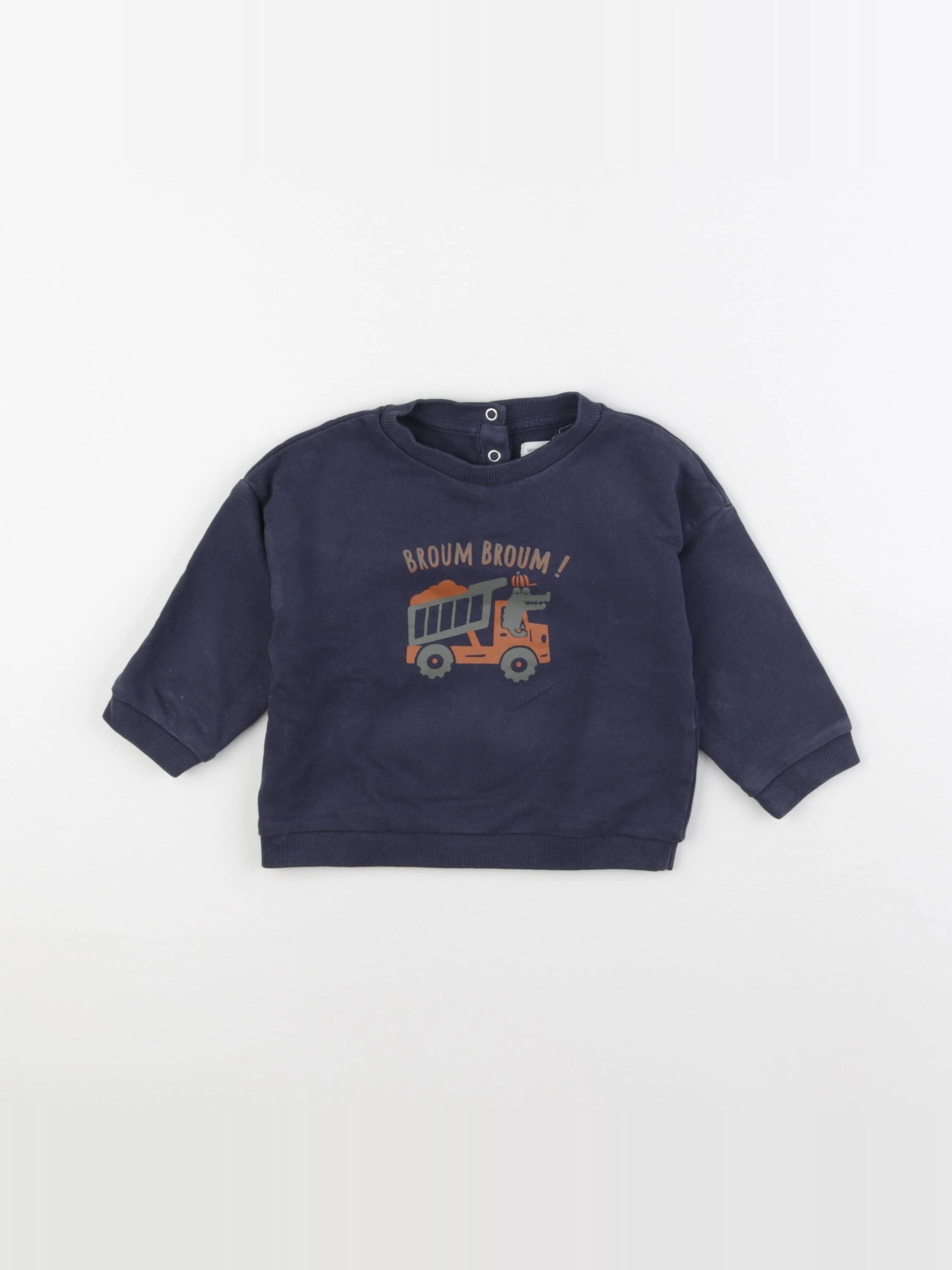 Vertbaudet - sweat bleu - 12 mois