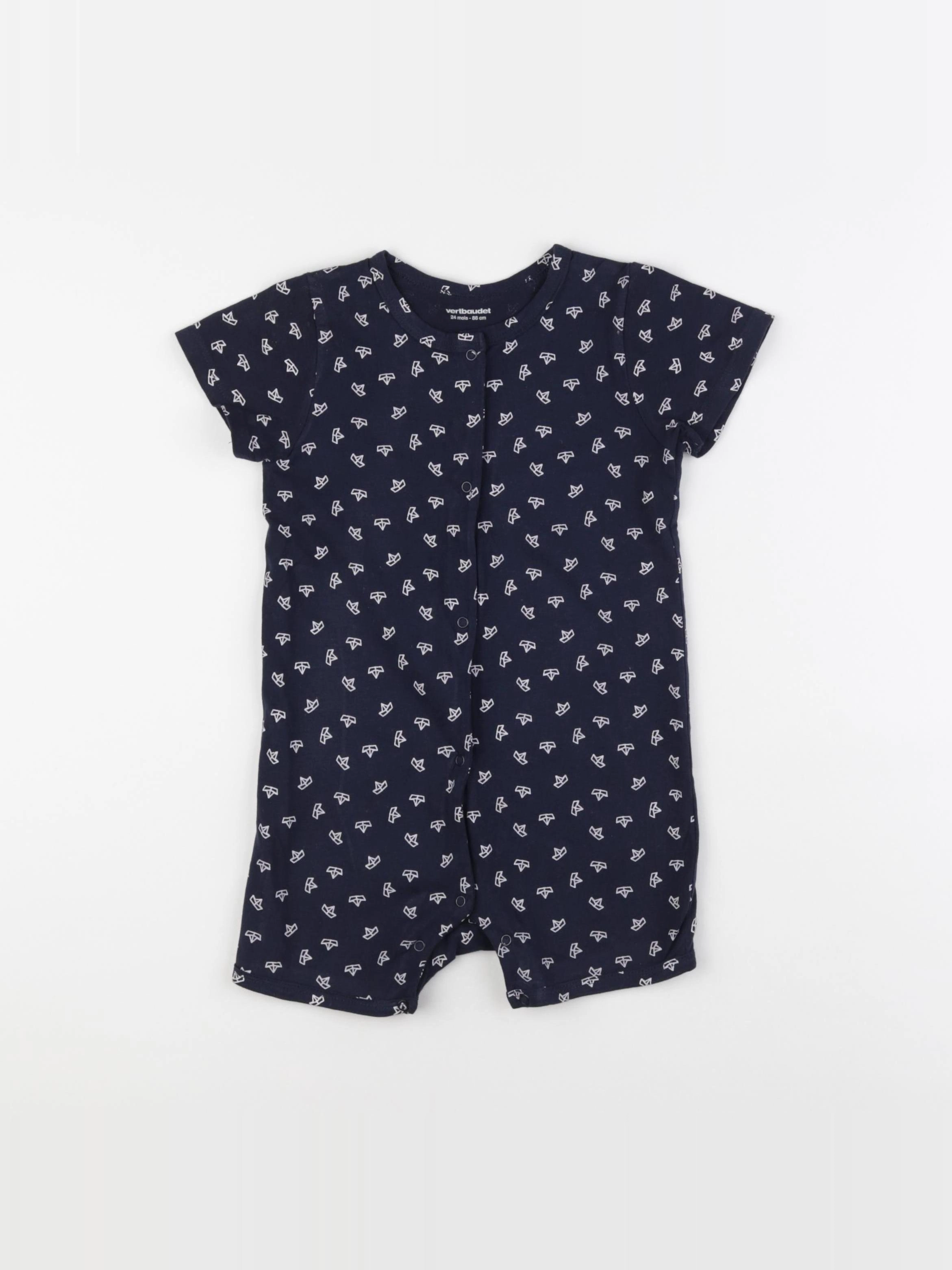 Vertbaudet - pyjama coton bleu - 24 mois