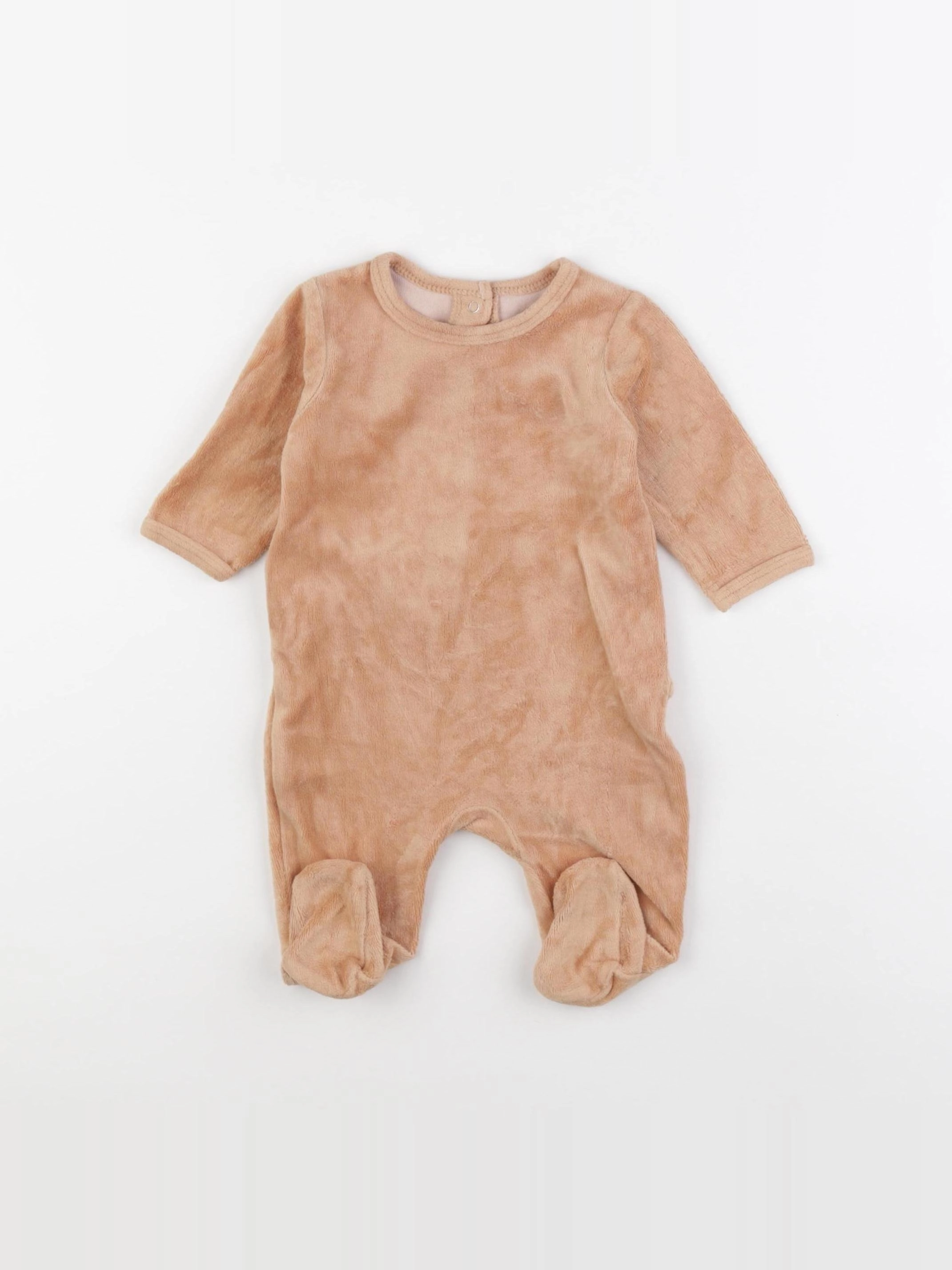 Vertbaudet - pyjama velours beige - 3 mois