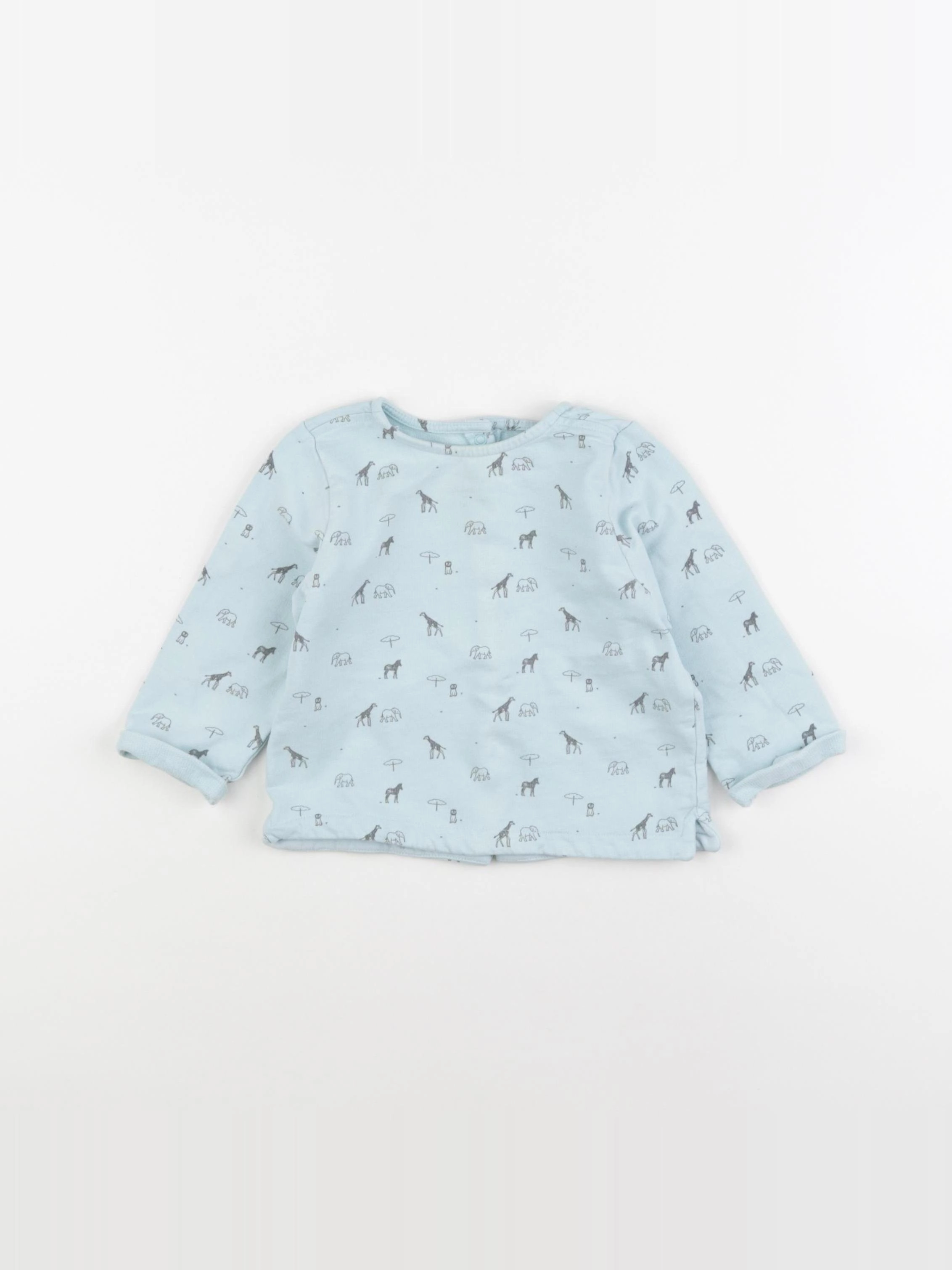 Vertbaudet - tee-shirt bleu - 12 mois