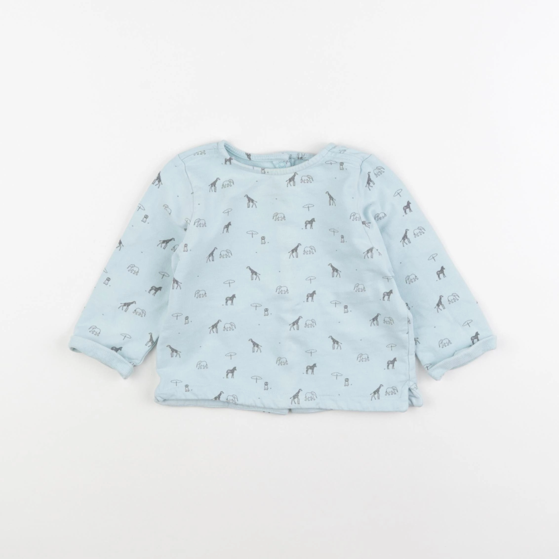 Vertbaudet - tee-shirt bleu - 12 mois