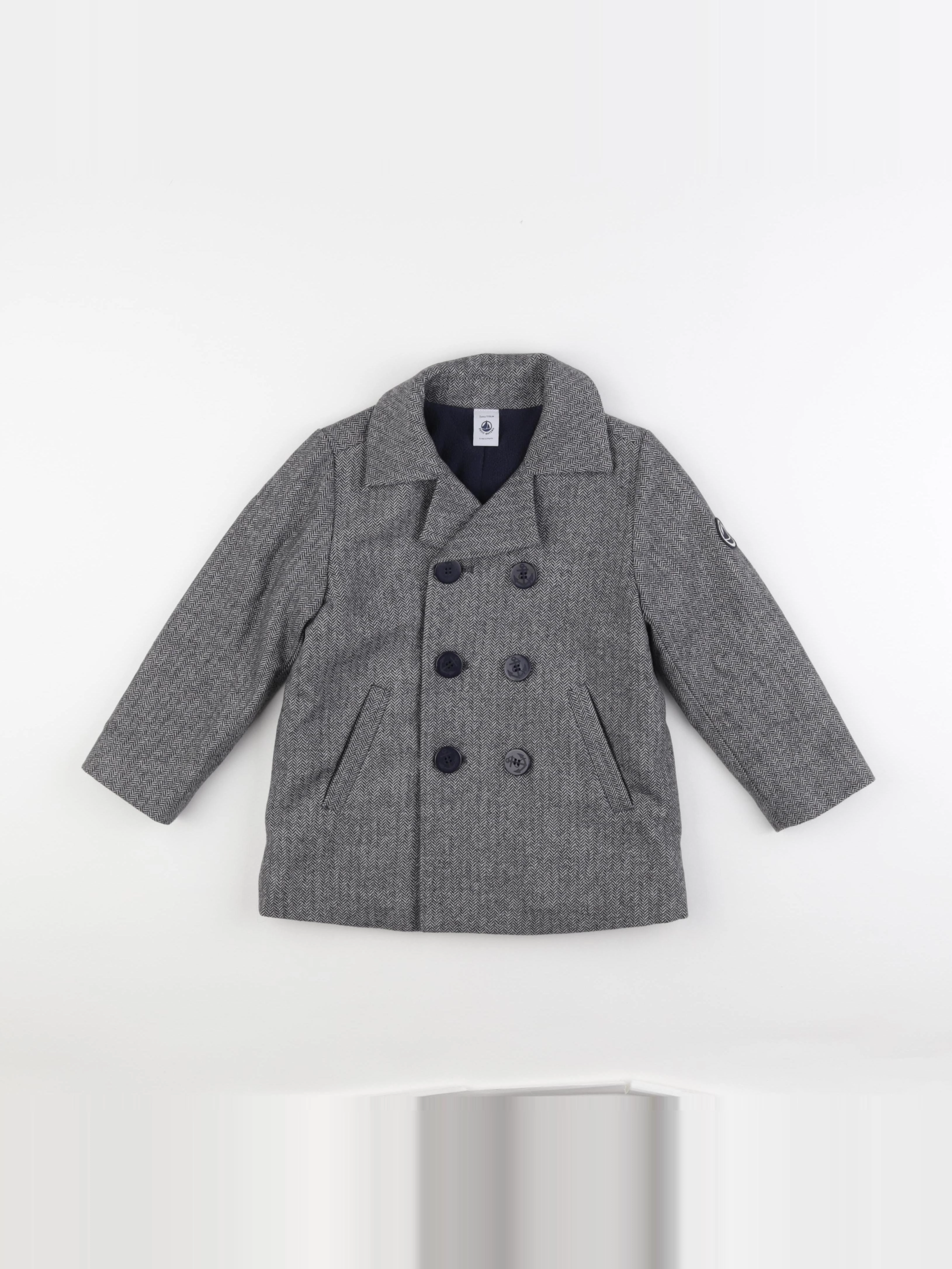 Petit Bateau - manteau gris - 5 ans