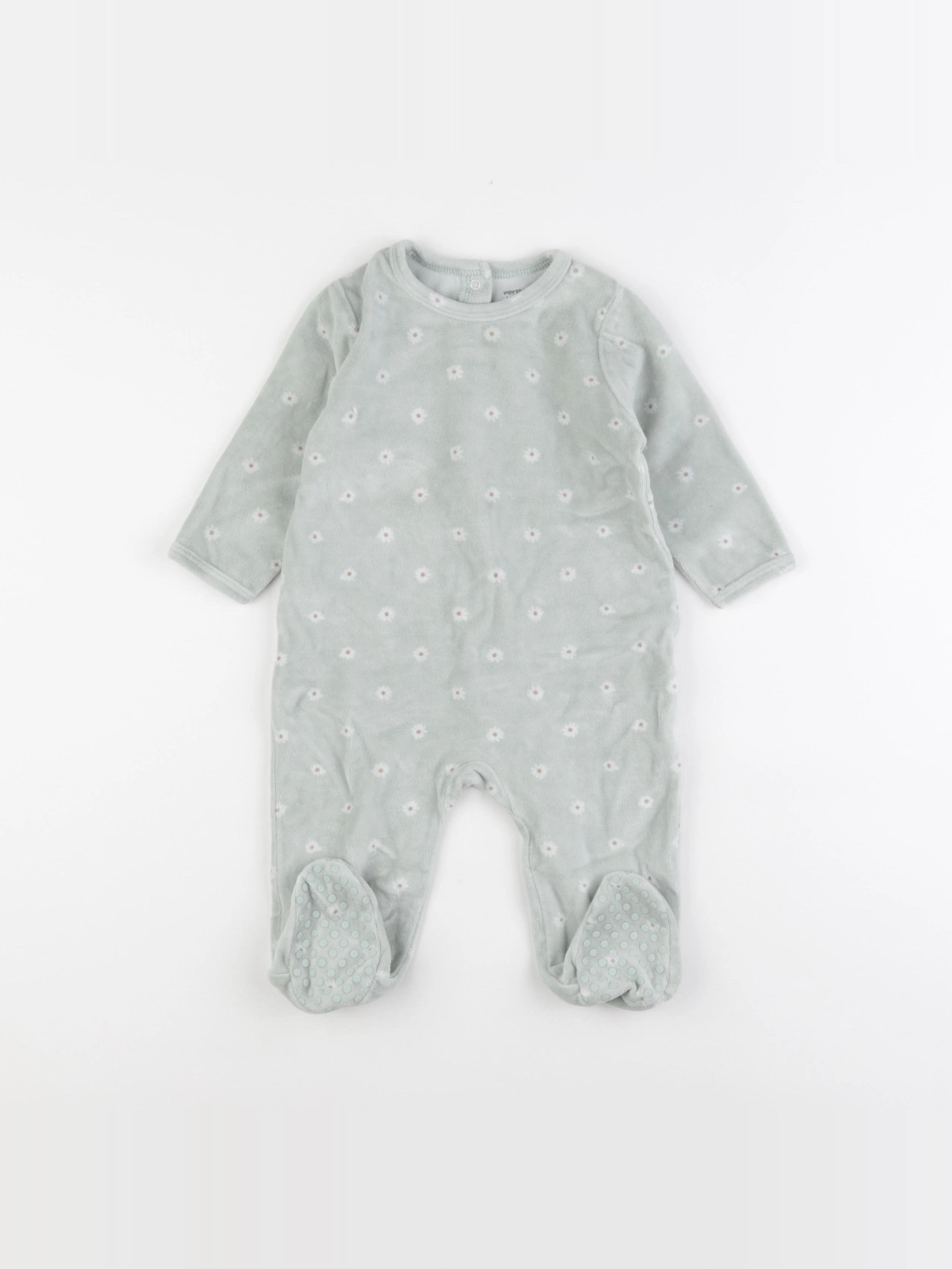 Vertbaudet - pyjama velours vert - 12 mois