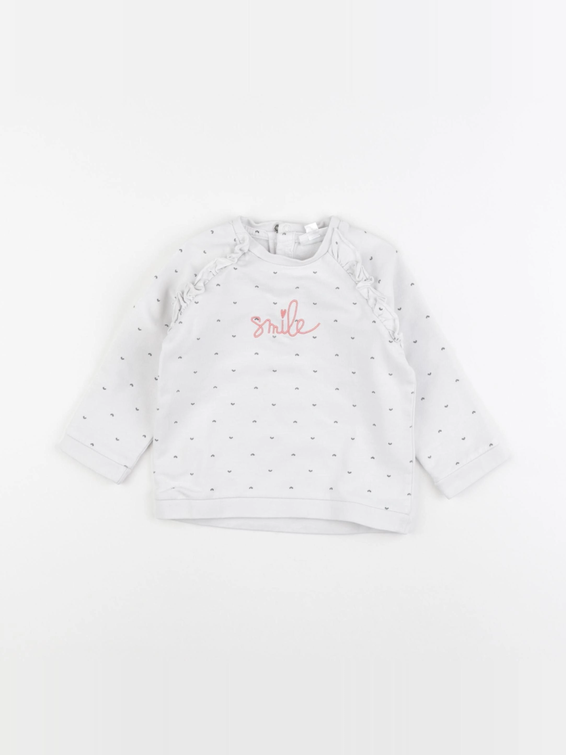 Vertbaudet - sweat blanc - 18 mois
