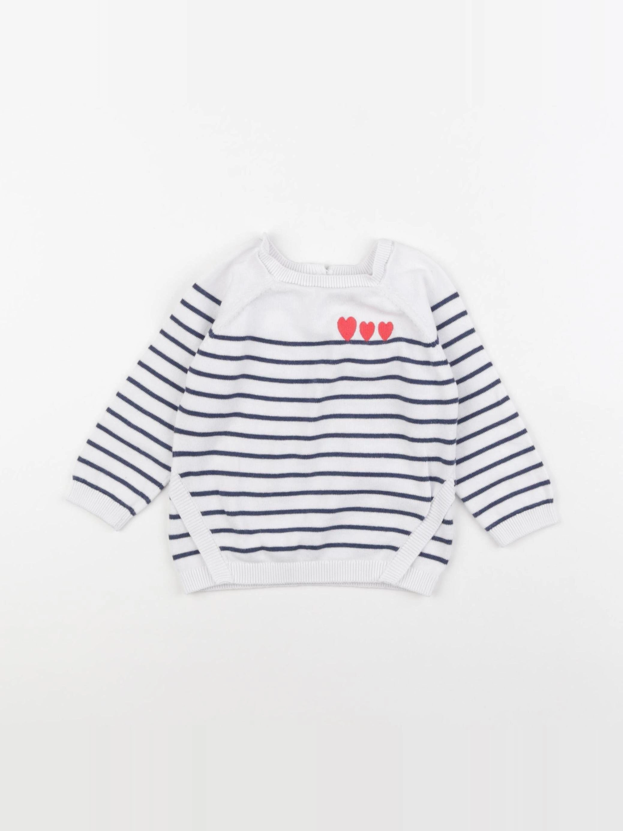 Vertbaudet - sweat blanc - 18 mois