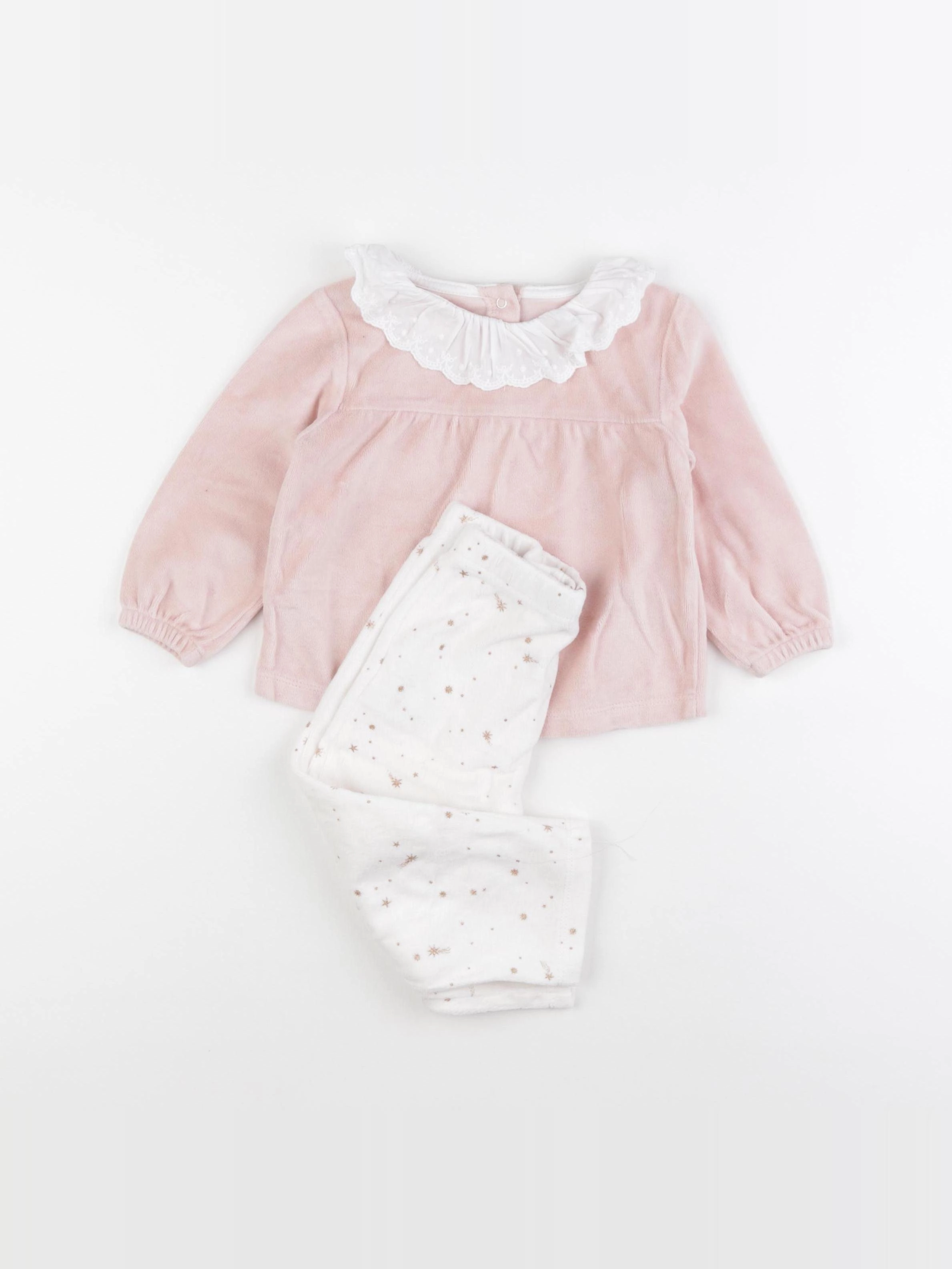 Vertbaudet - pyjama velours rose - 2 ans