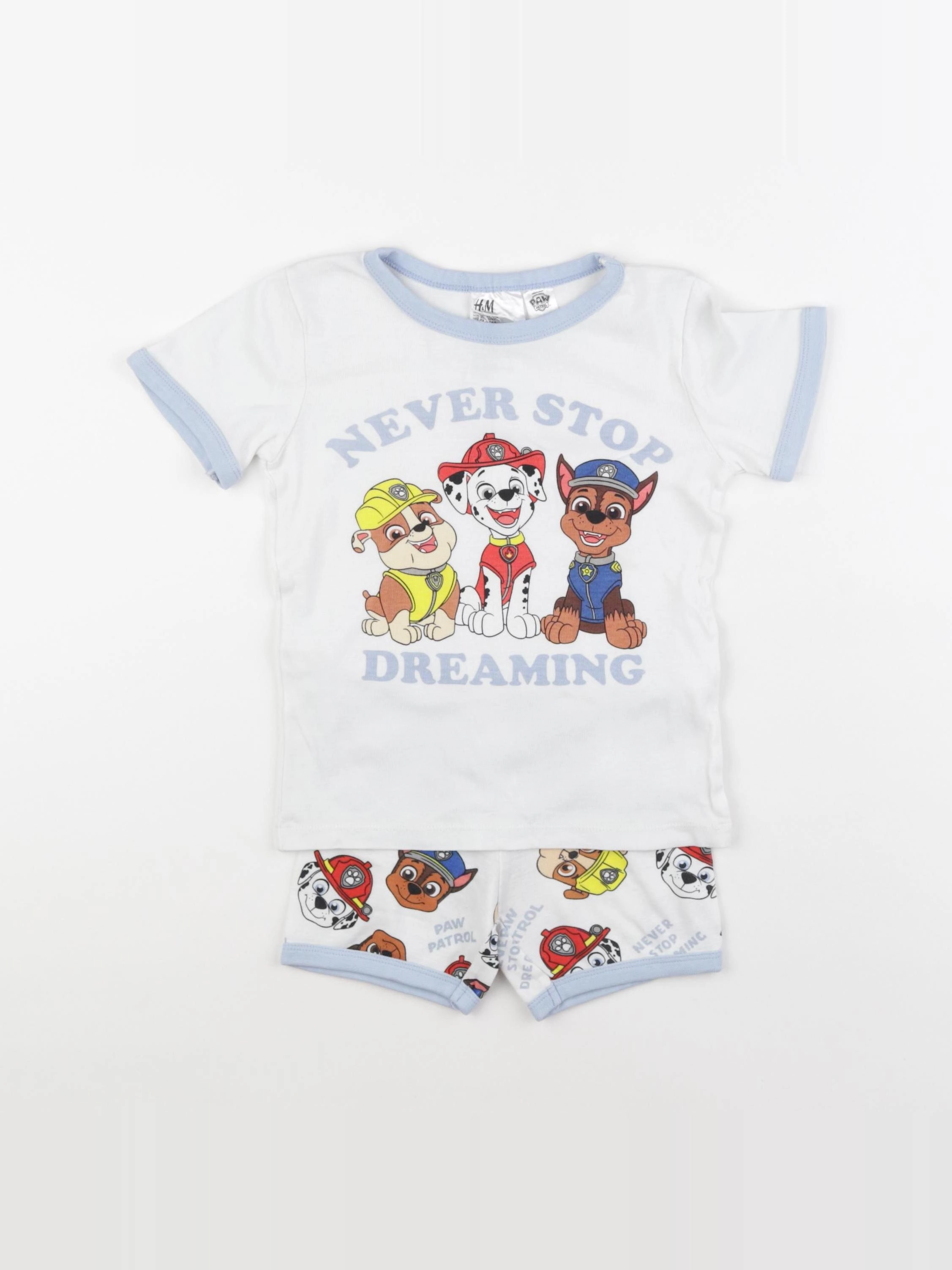 H&M - pyjama coton bleu - 2/4 ans