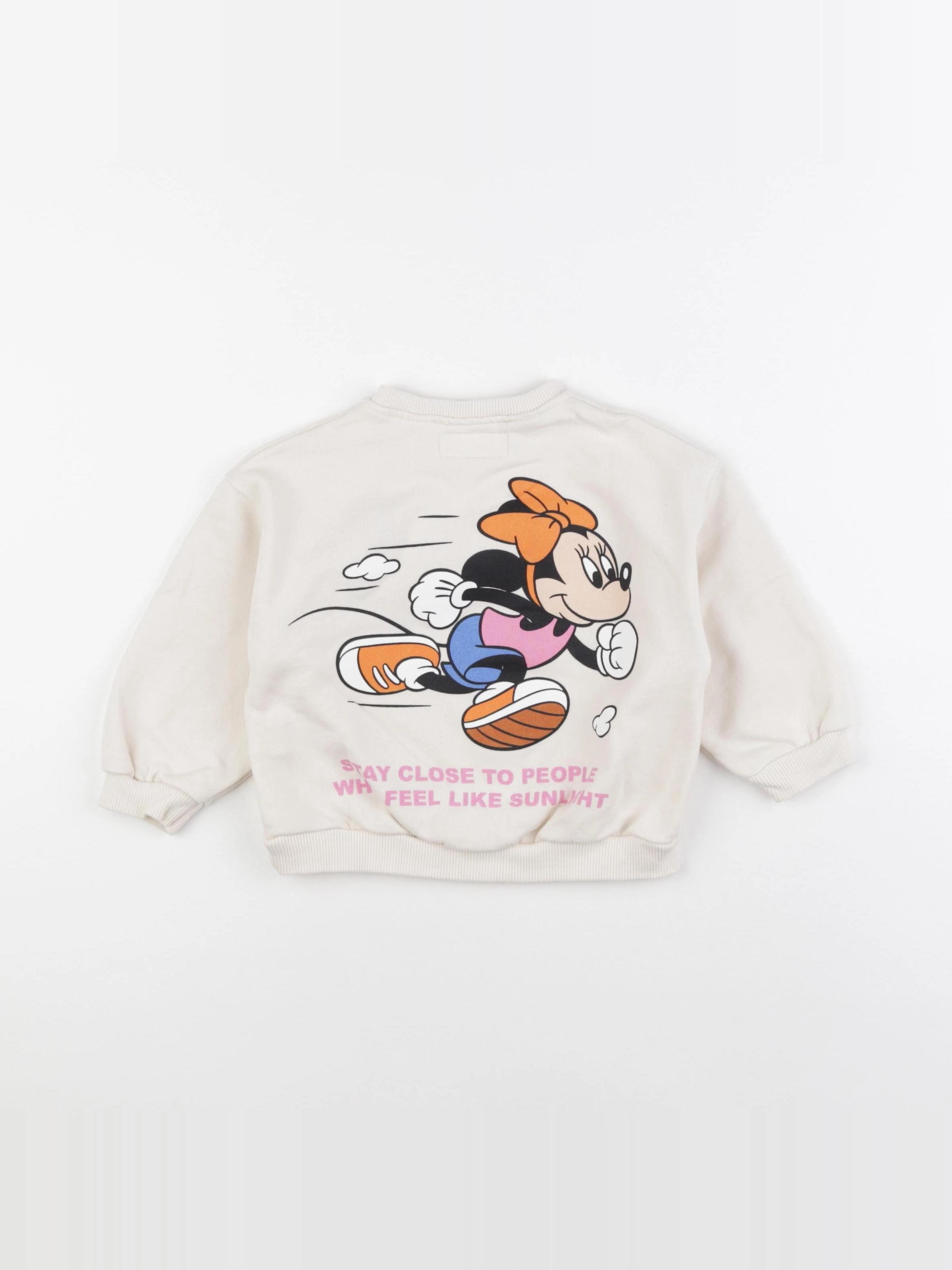 Zara - sweat imprimé au dos beige - 18 mois