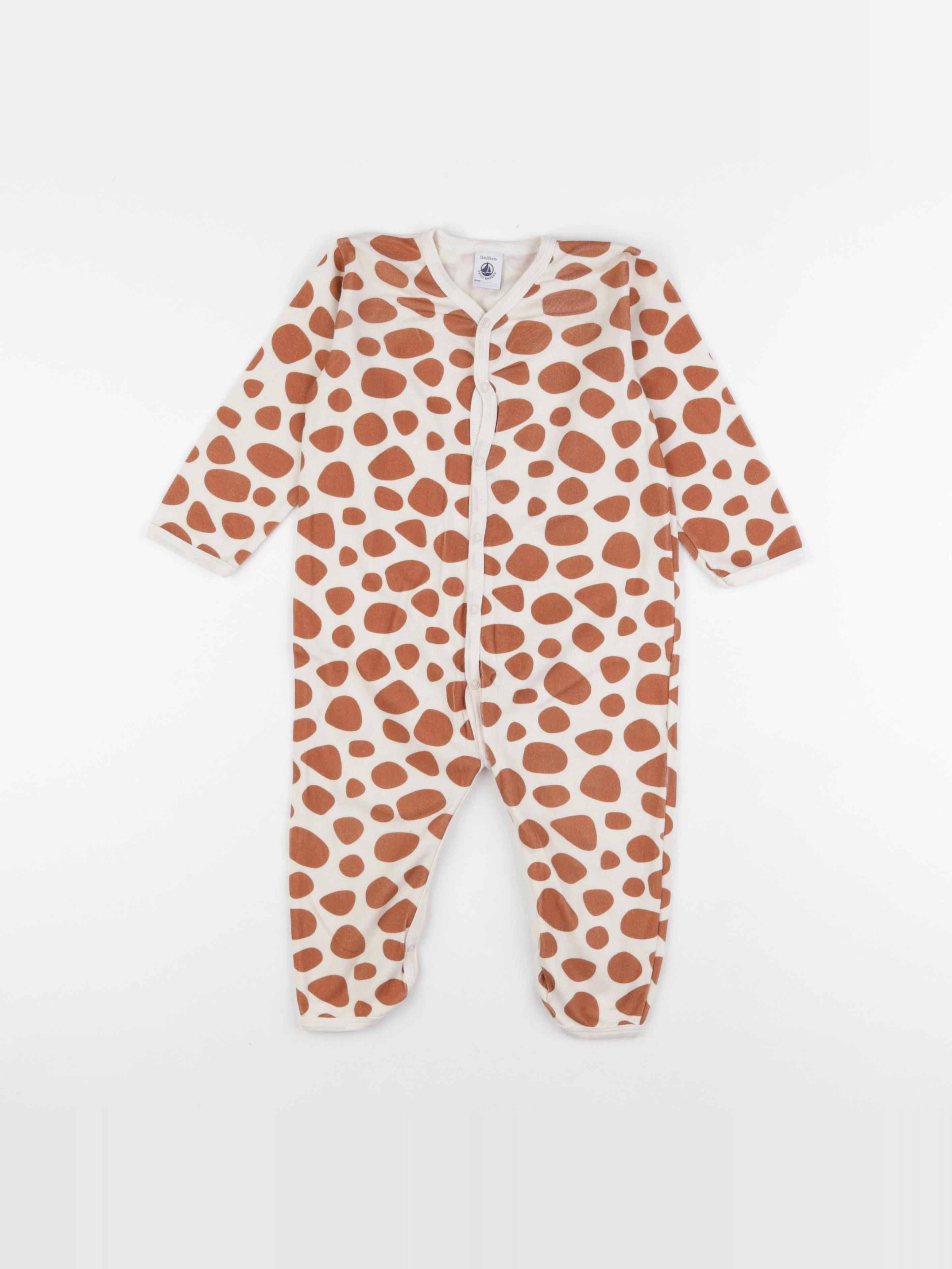 Petit Bateau - combinaison coton marron - 24 mois