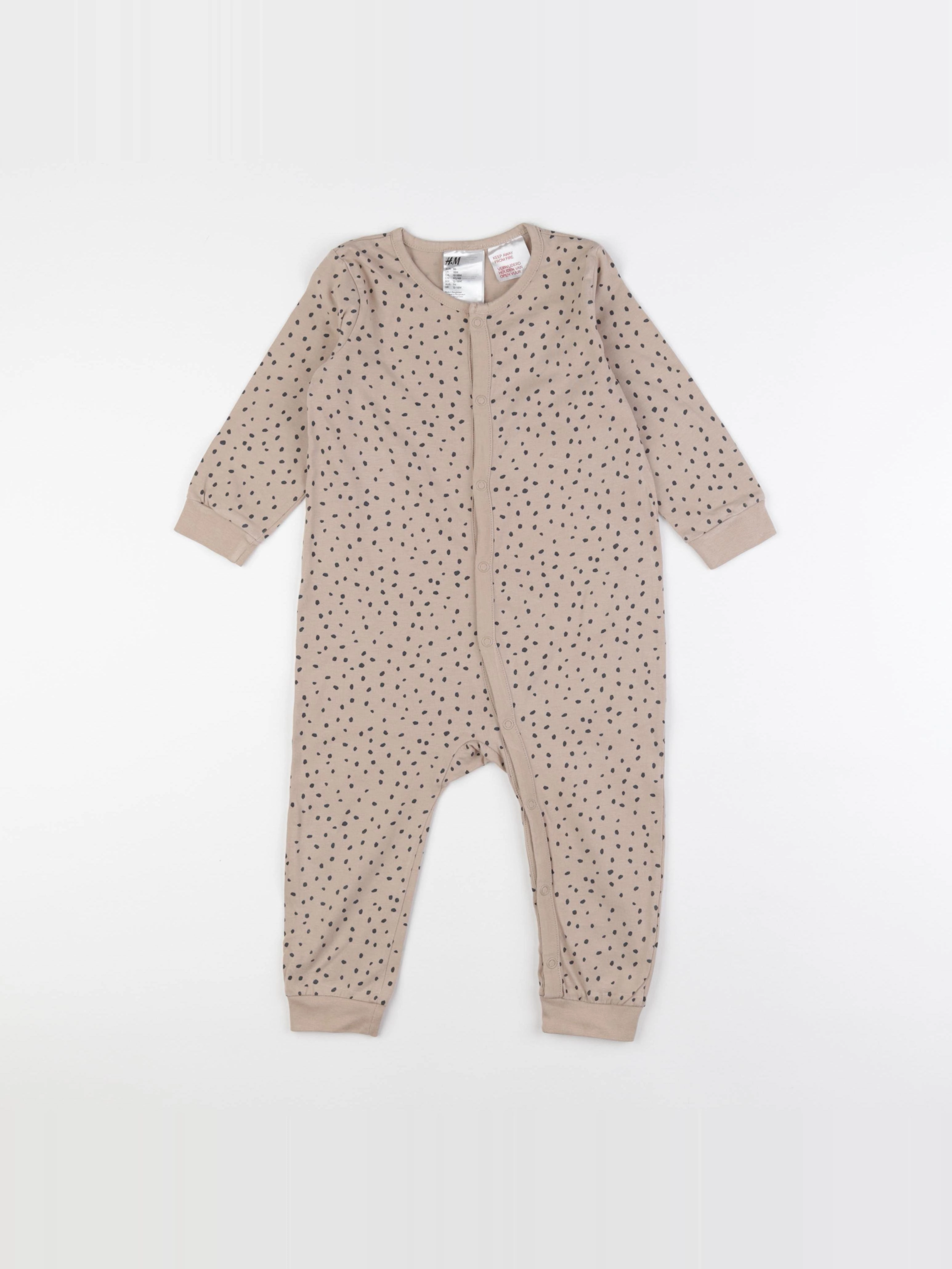 H&M - pyjama coton beige - 12/18 mois