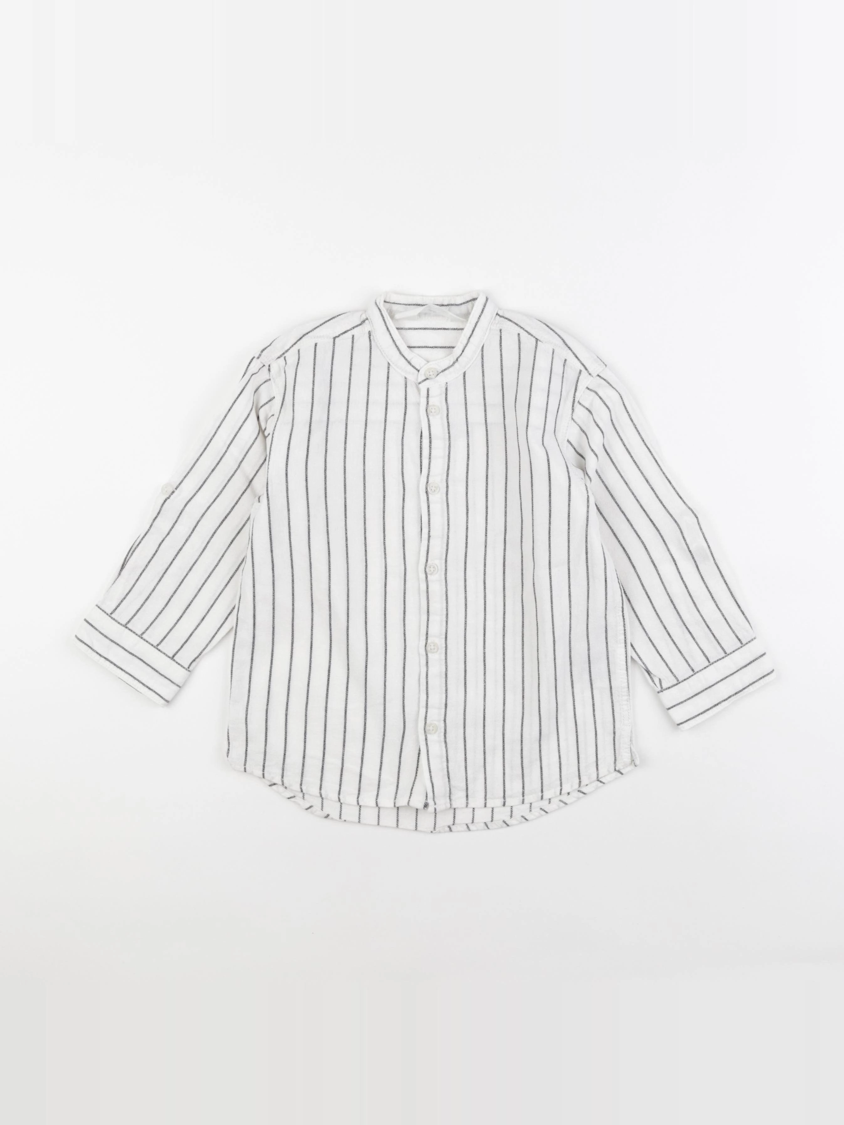H&M - chemise noir, beige - 3/4 ans
