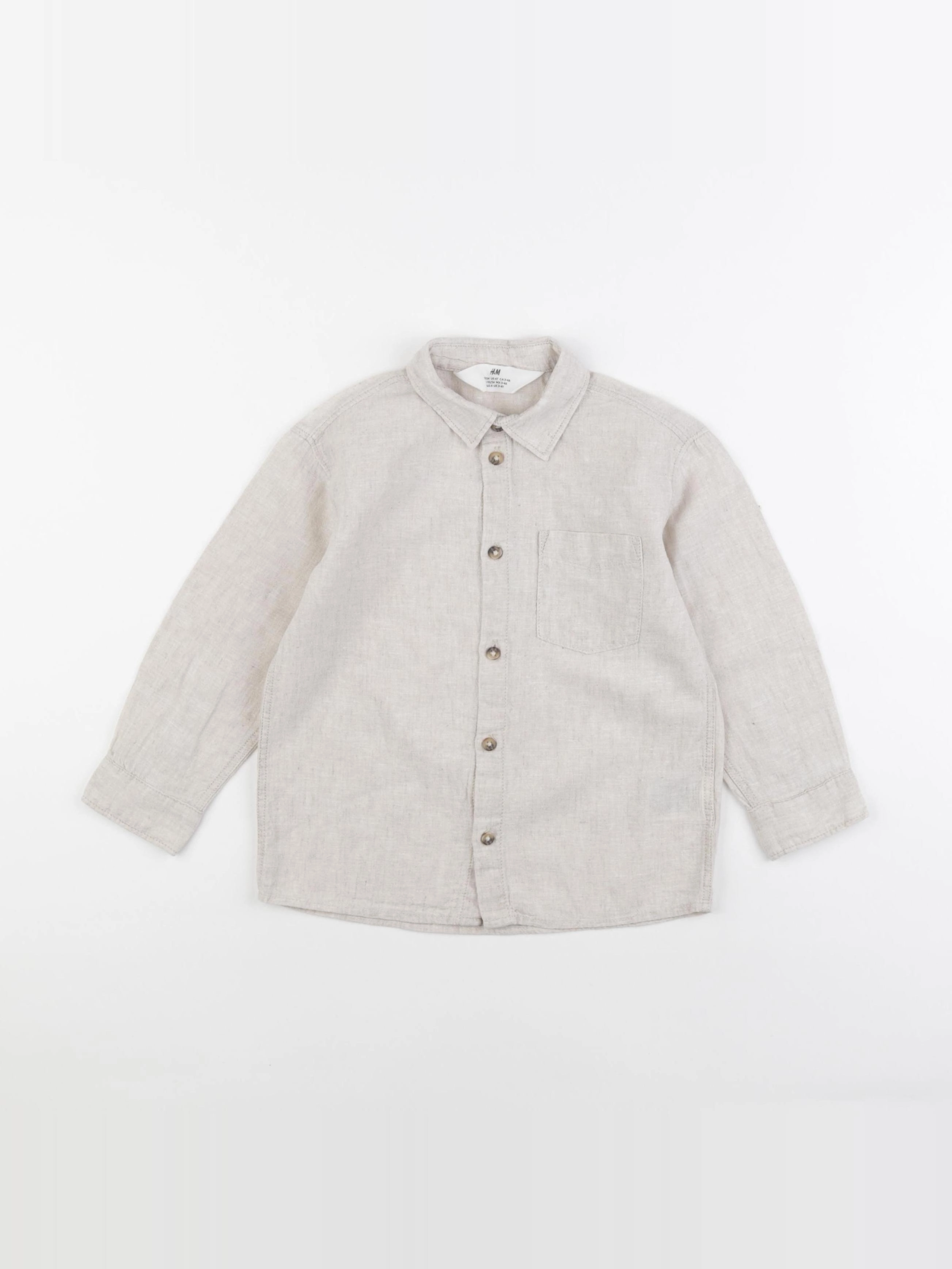 H&M - chemise beige - 3/4 ans