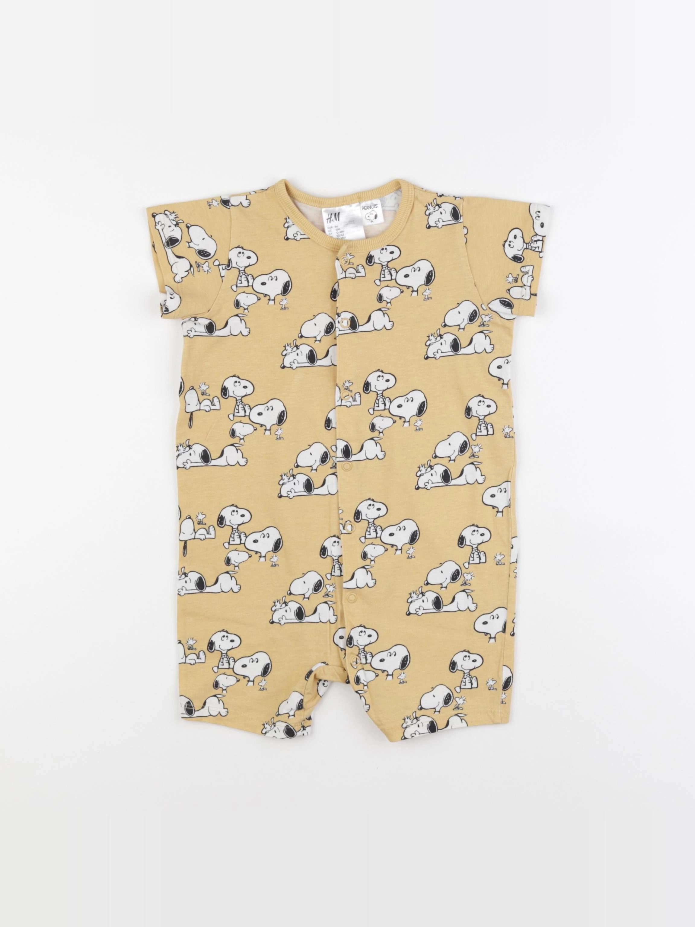 H&M - pyjama coton jaune - 12/18 mois