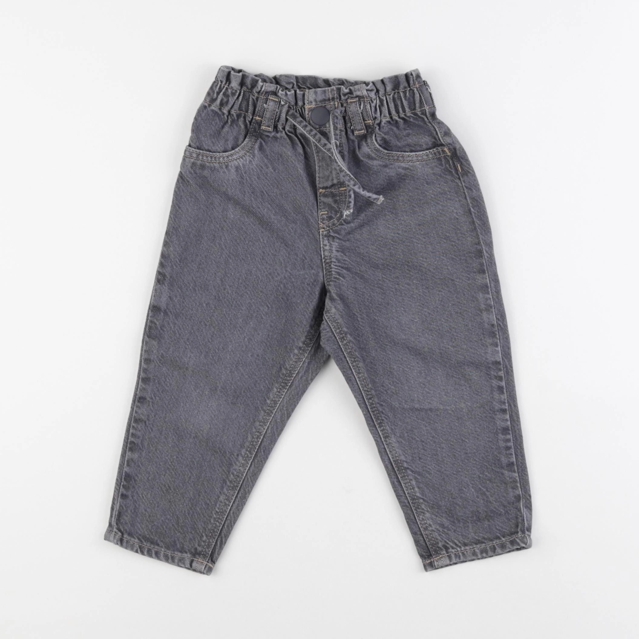 H&M - jean coton gris - 12/18 mois