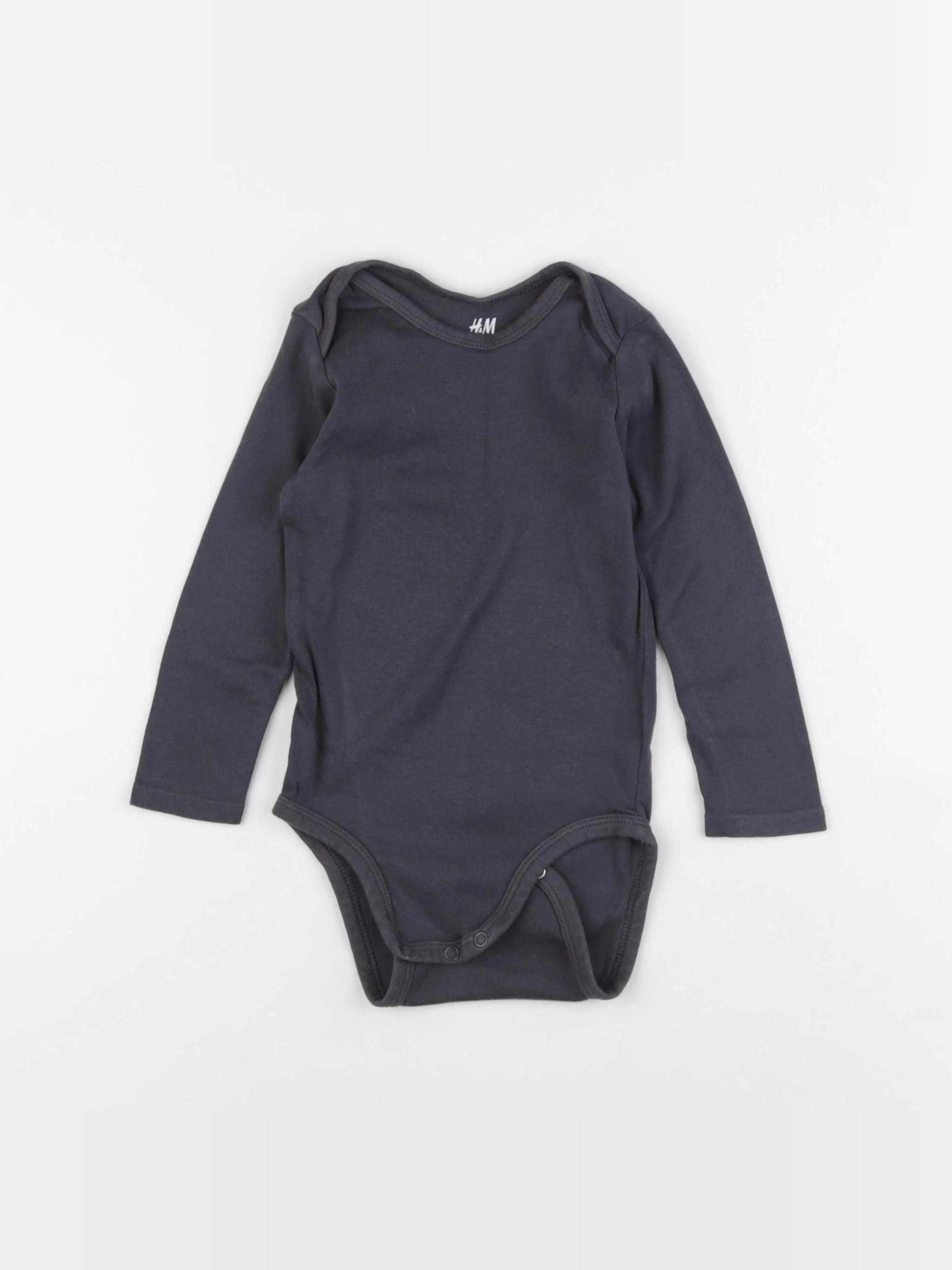 H&M - body gris - 12/18 mois