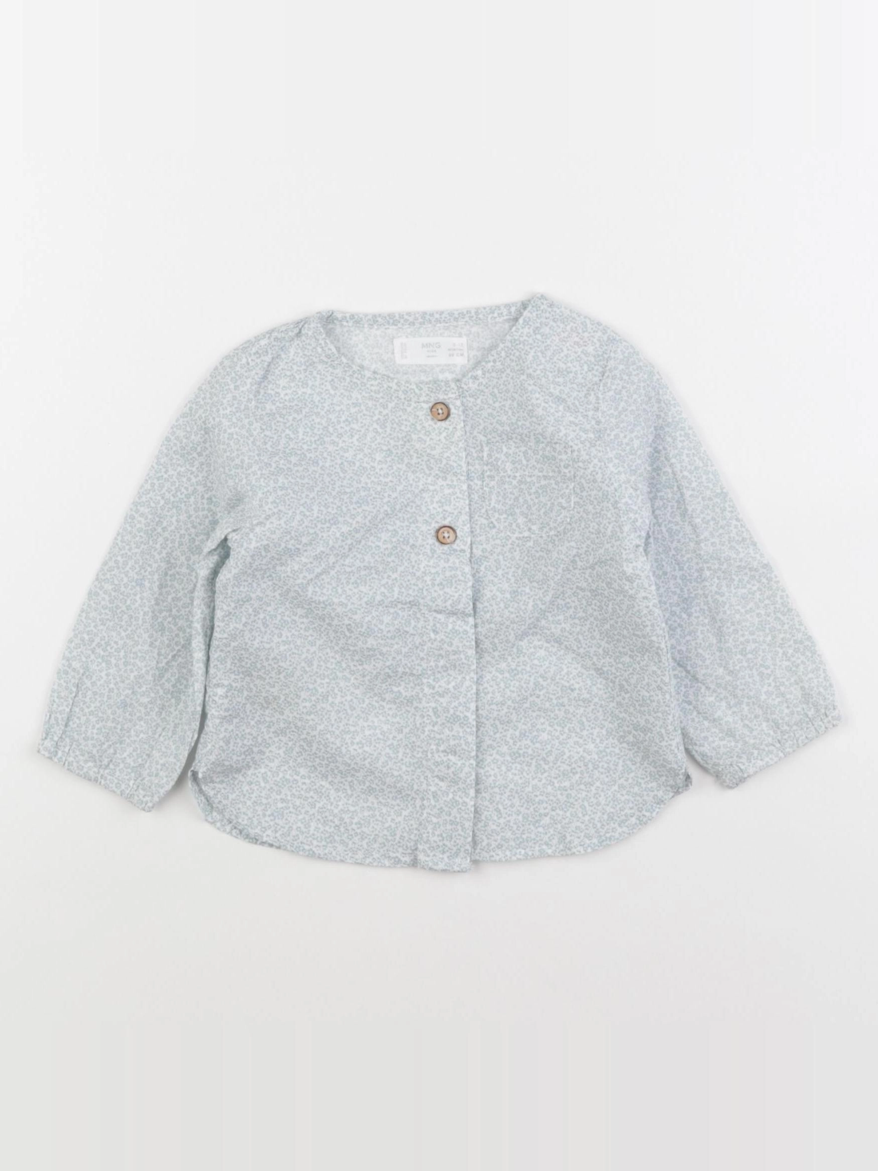 Mango - blouse bleu - 9/12 mois